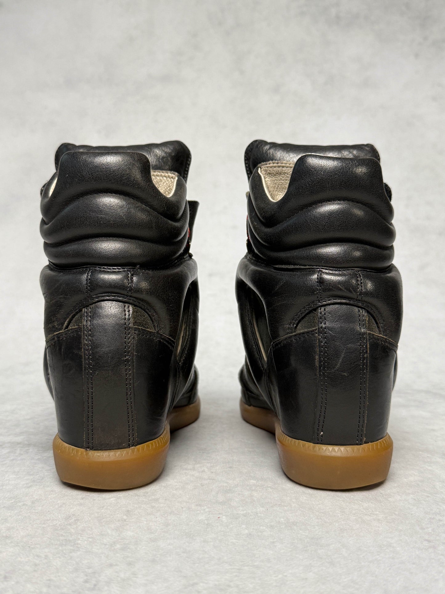 Isabel Marant Bekett Wedge Sneaker Black Leather (38)