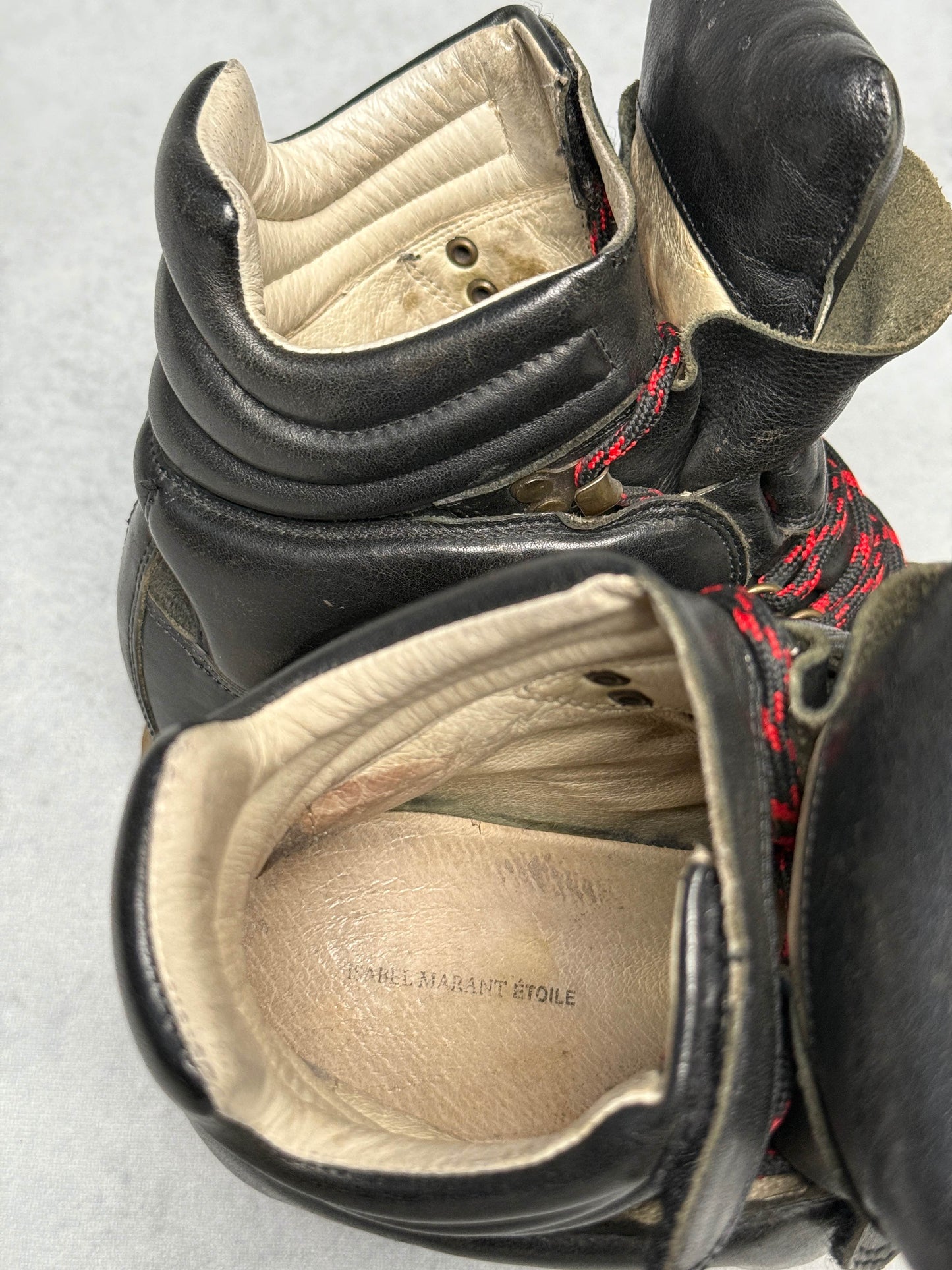 Isabel Marant Bekett Wedge Sneaker Black Leather (38)