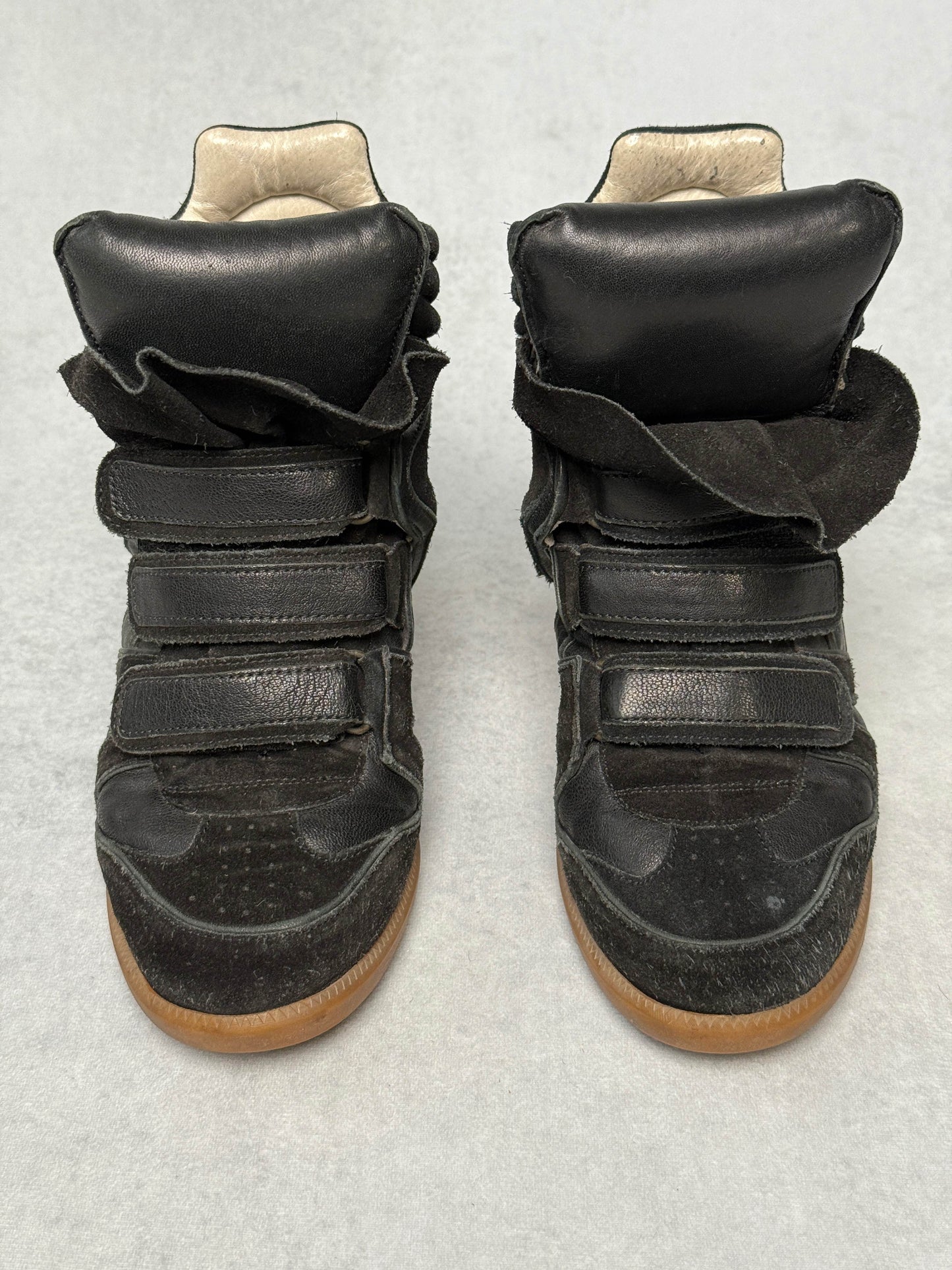 Isabel Marant Bekett Wedge Sneaker Black Leather Trim (39