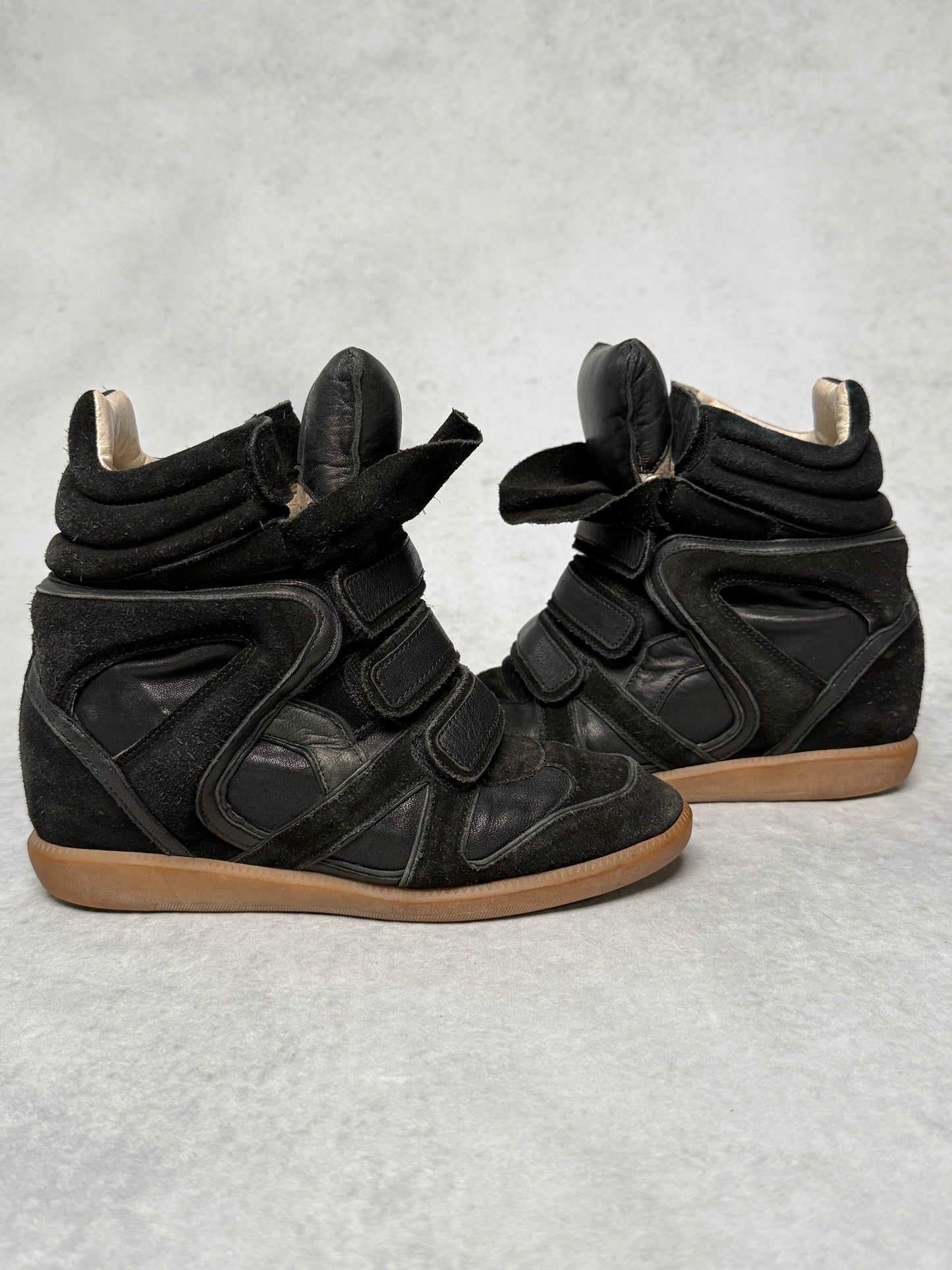 Isabel Marant Bekett Wedge Sneaker Black Leather Trim (39