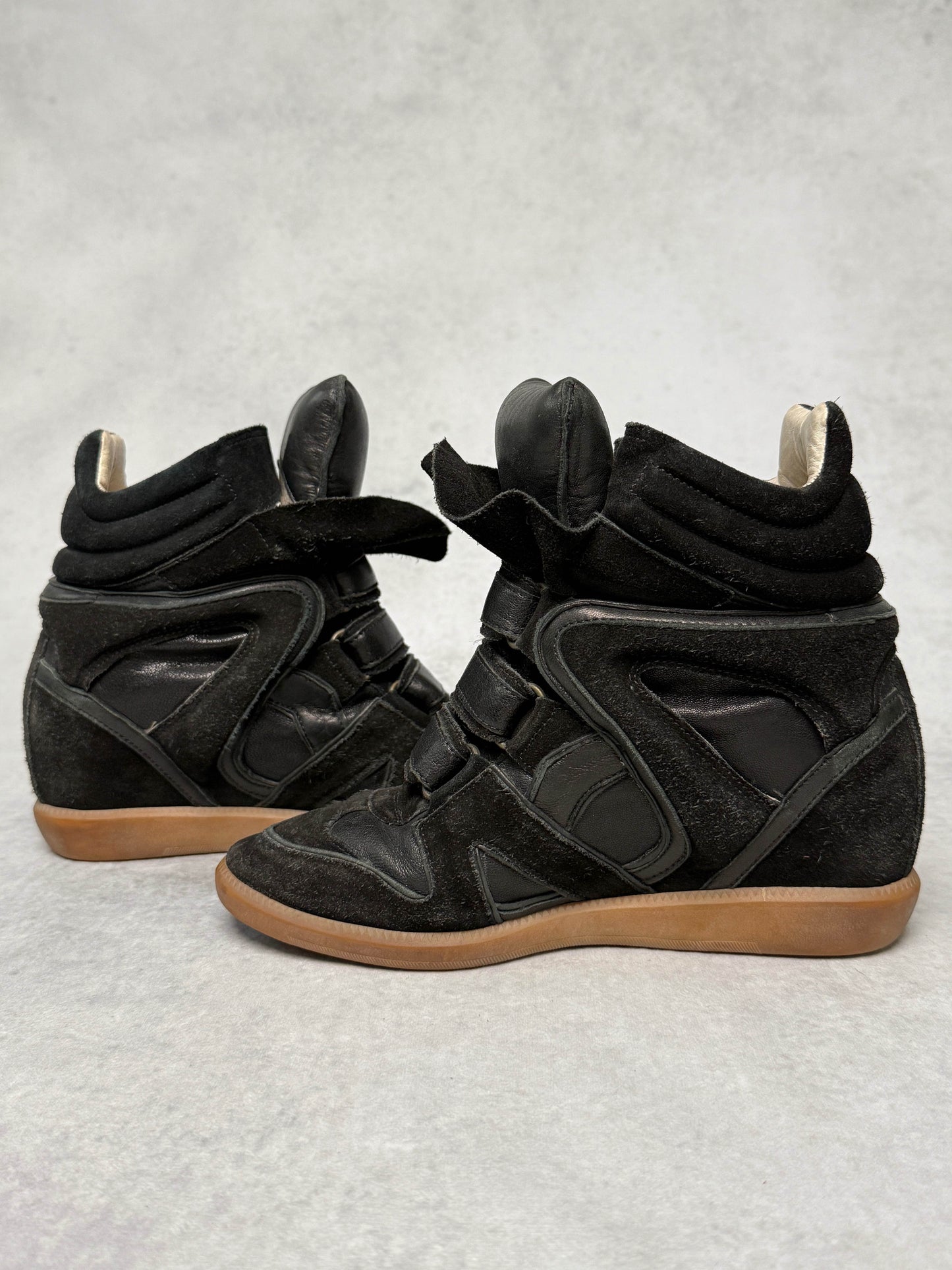 Isabel Marant Bekett Wedge Sneaker Black Leather Trim (39
