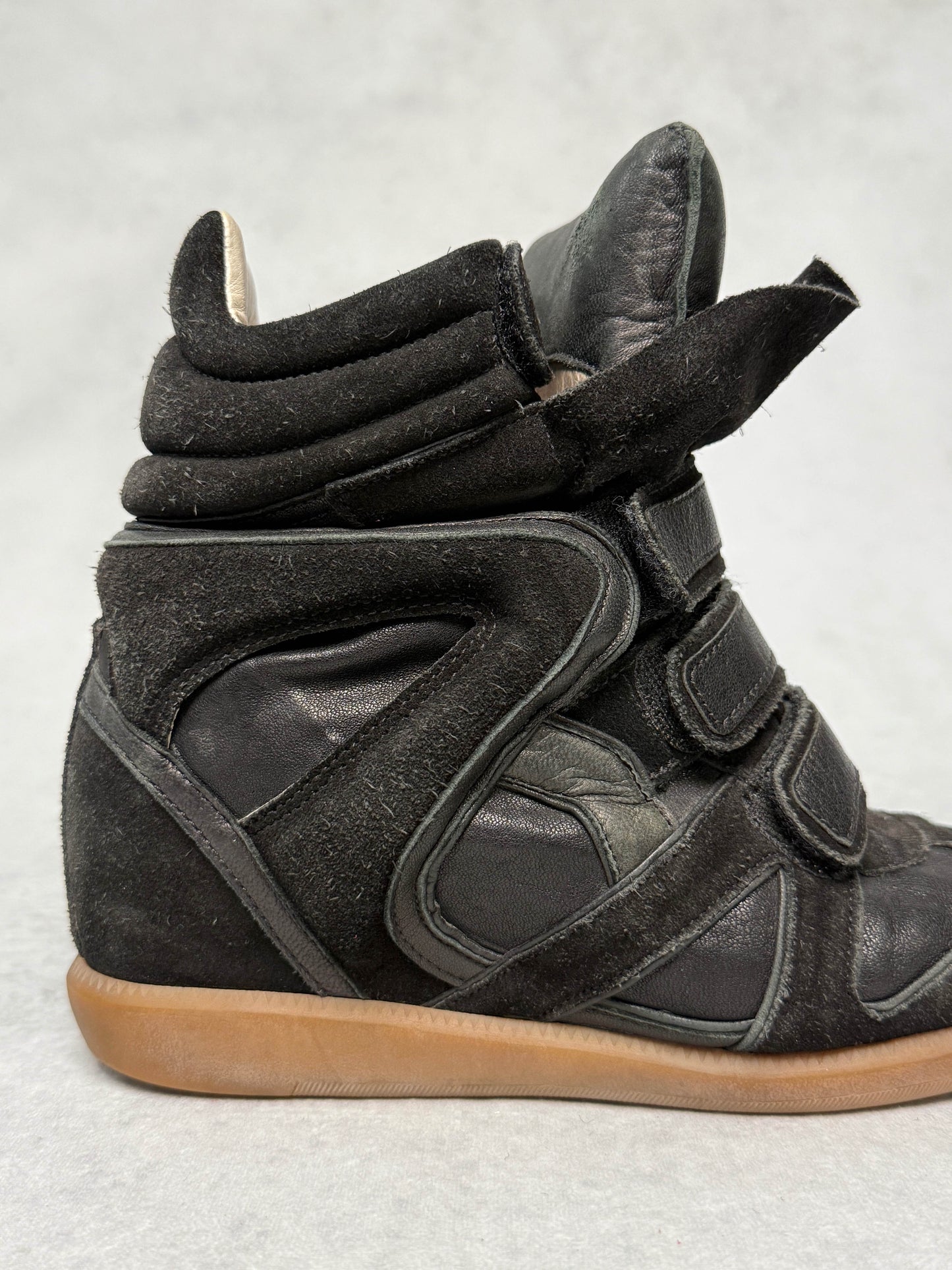 Isabel Marant Bekett Wedge Sneaker Black Leather Trim (39