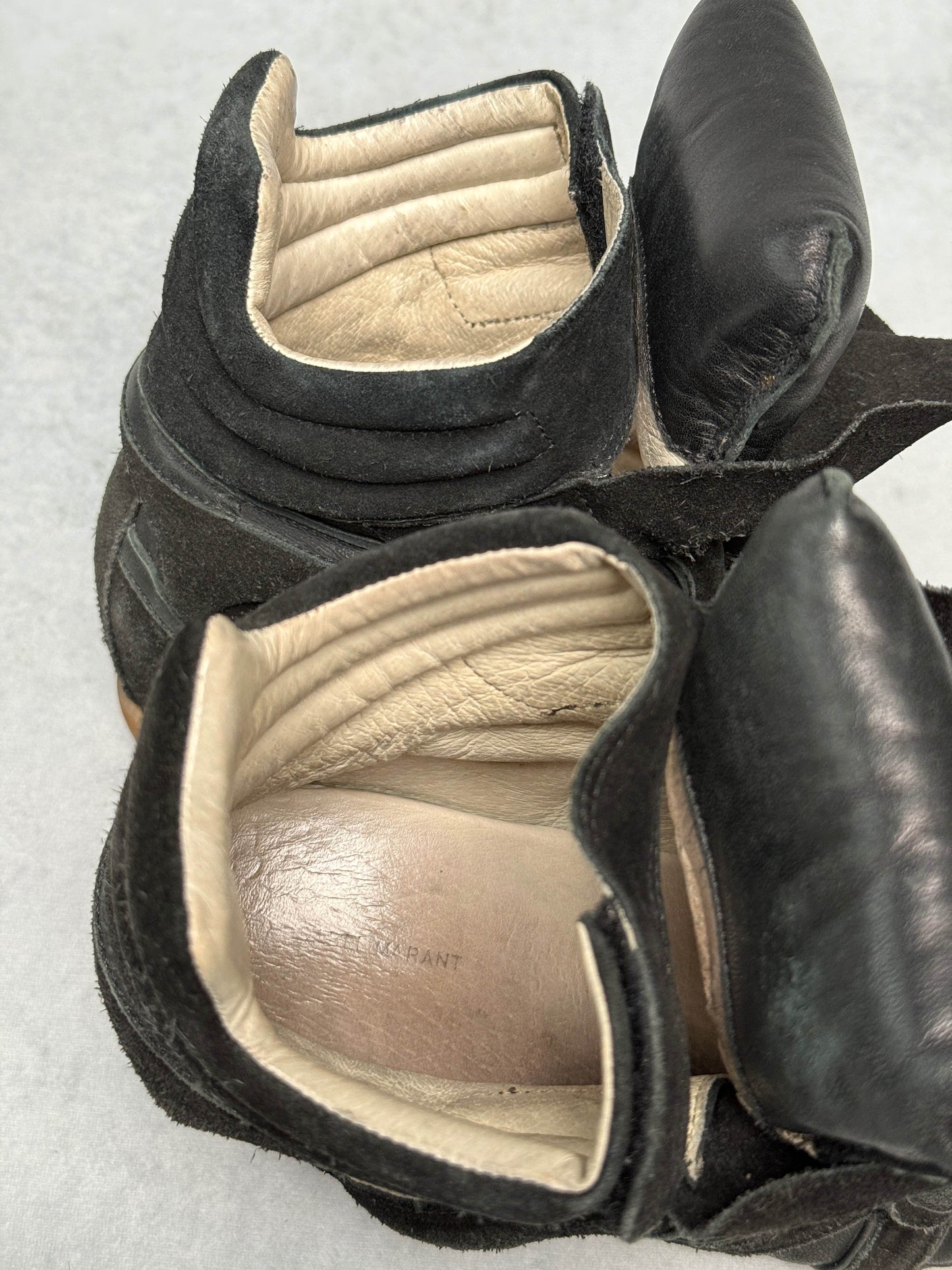 Isabel Marant Bekett Wedge Sneaker Black Leather Trim (39
