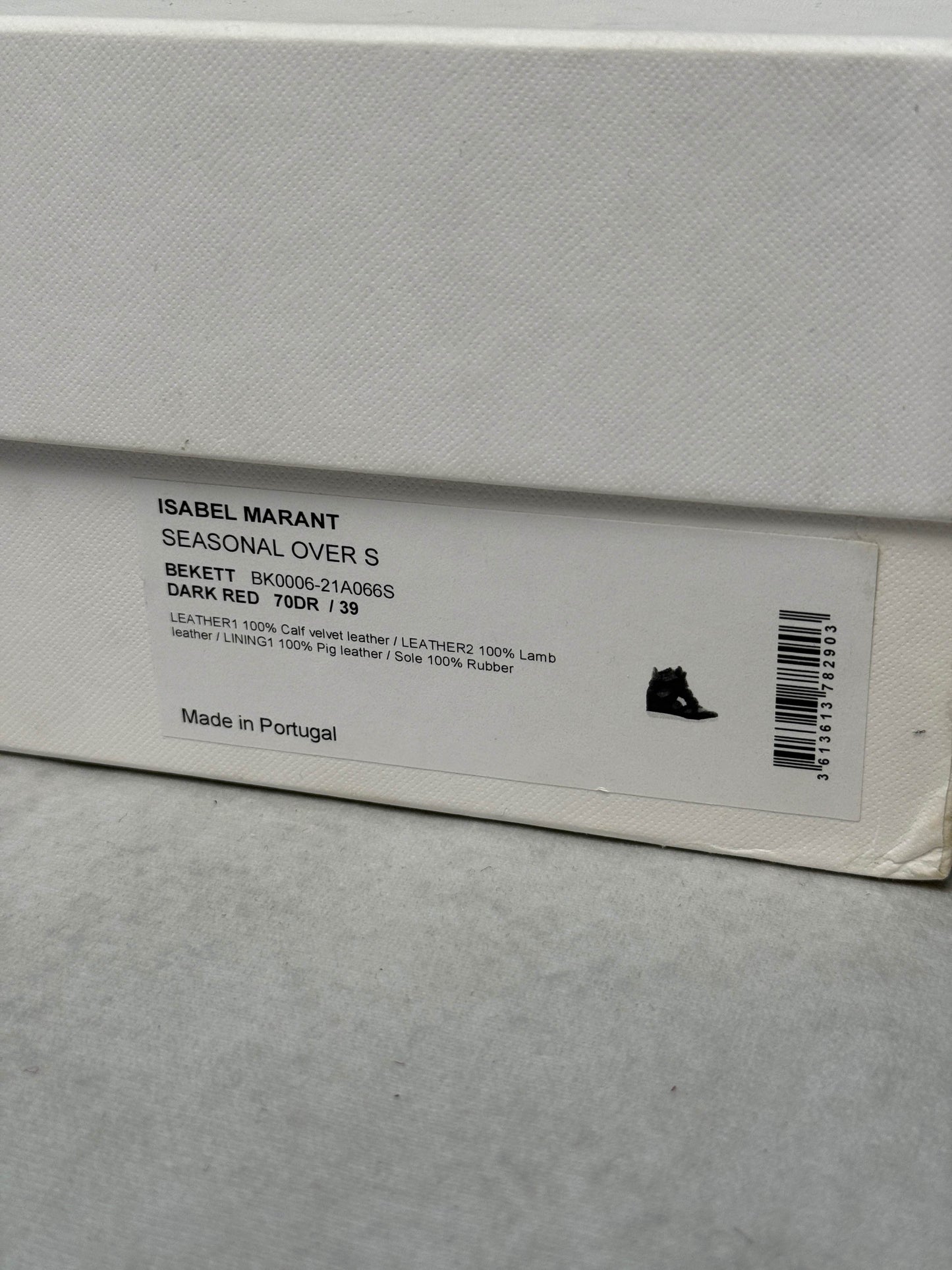 Isabel Marant Bekett Wedge Sneaker Dark Red/White (39)