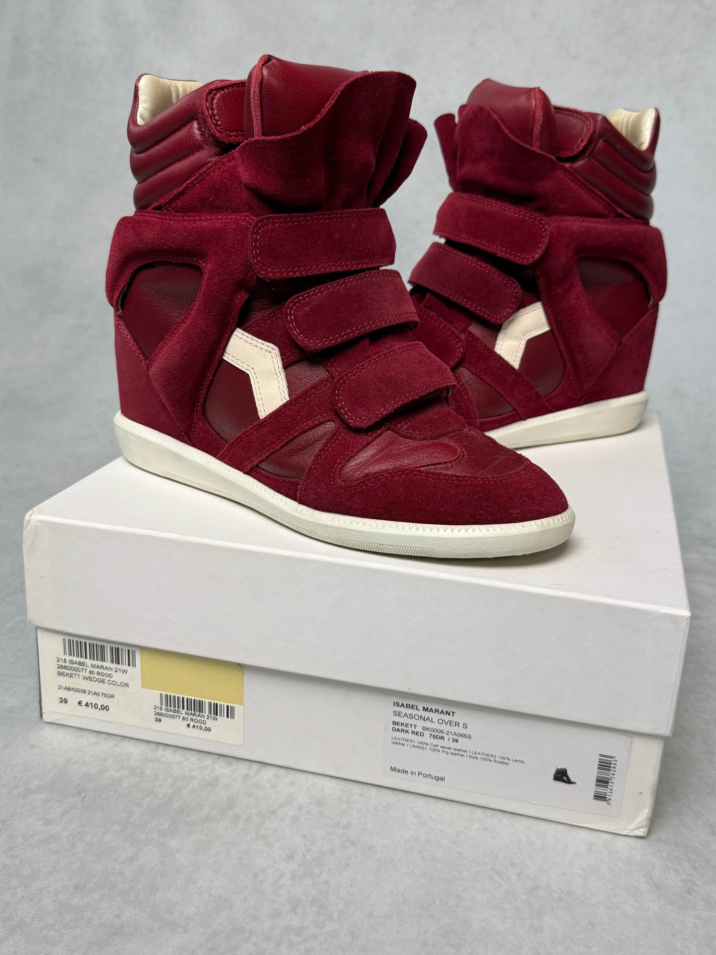 Isabel Marant Bekett Wedge Sneaker Dark Red/White (39)