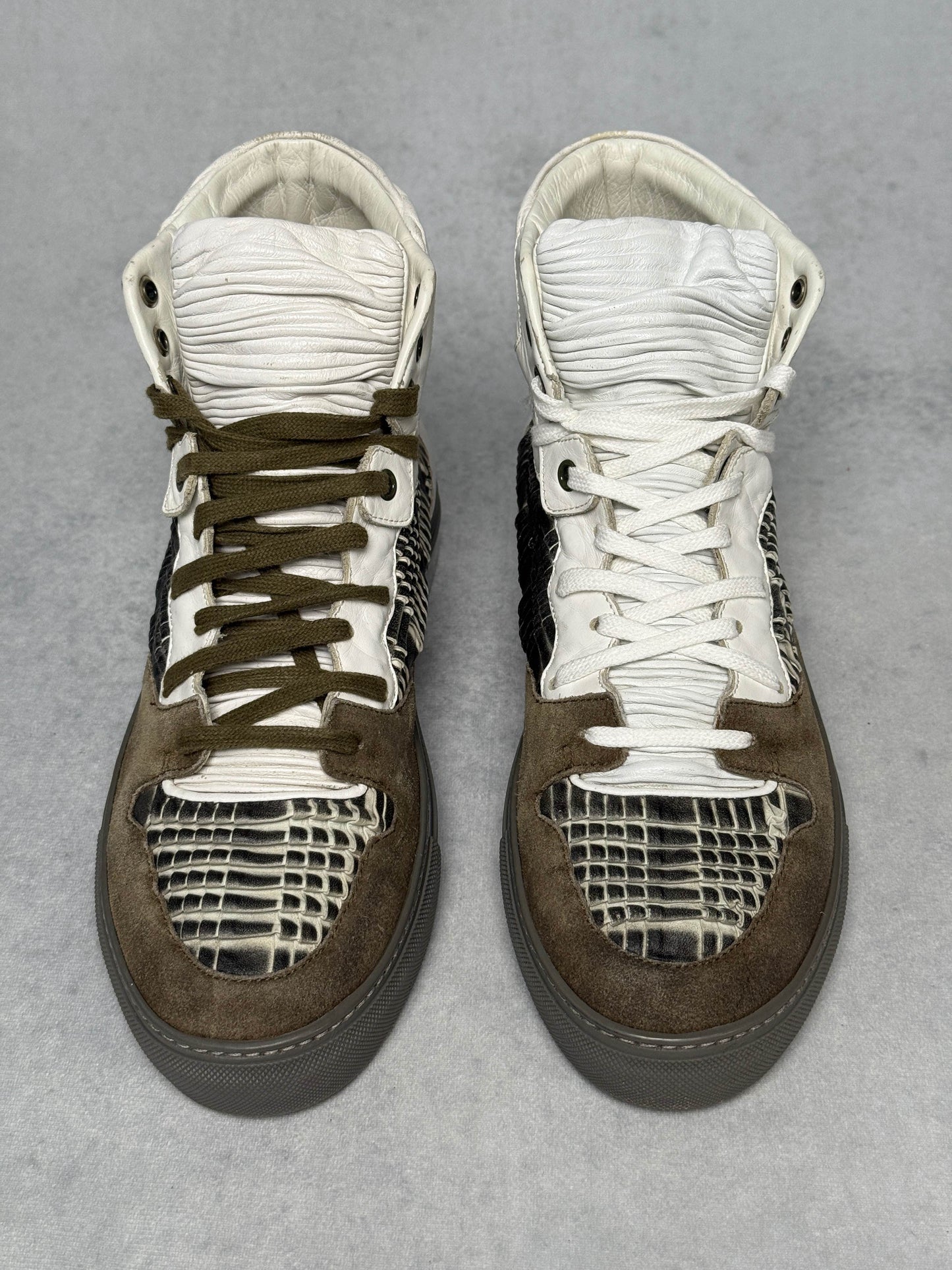 Balenciaga High-Tops Suede and Plisse Leather (41.5)
