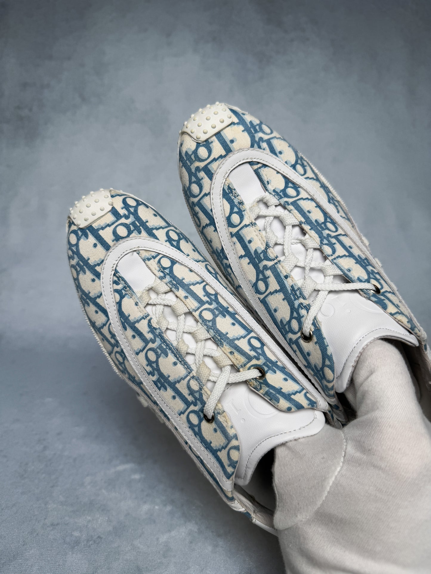 Dior Vintage Monogram Sneaker Canvas/Leather Blue/White (39)