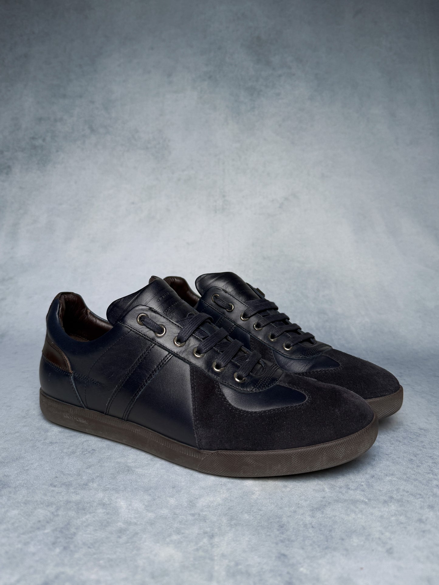 Dior Homme Sneakers Leather/Suede Navy and Brown (42)