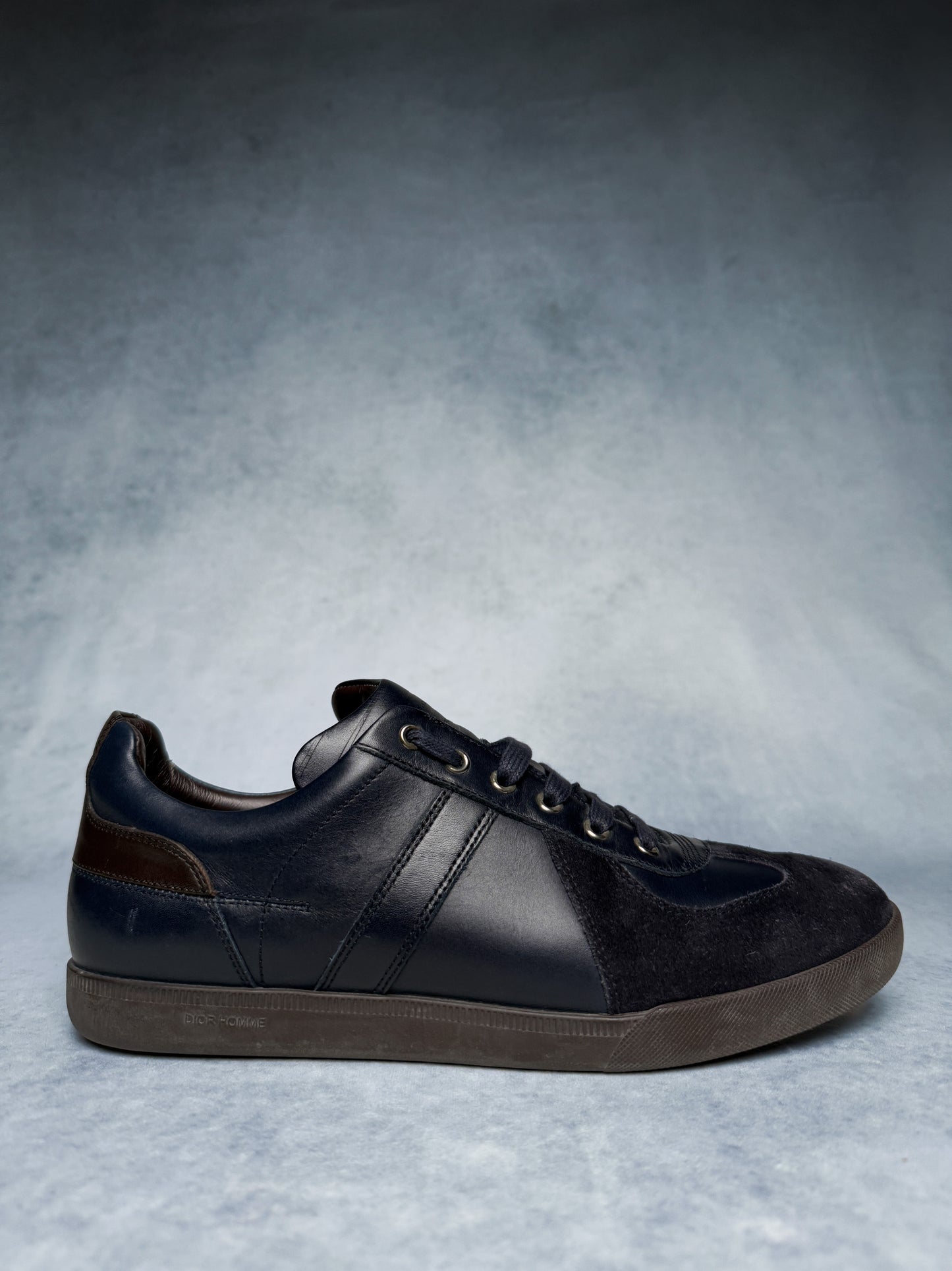 Dior Homme Sneakers Leather/Suede Navy and Brown (42)