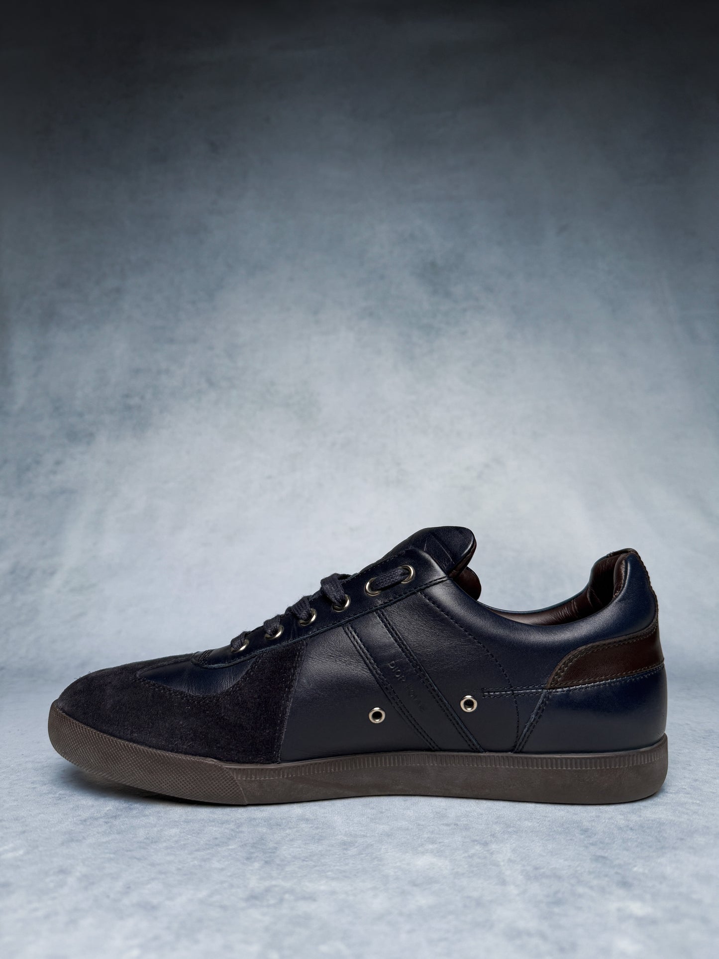 Dior Homme Sneakers Leather/Suede Navy and Brown (42)