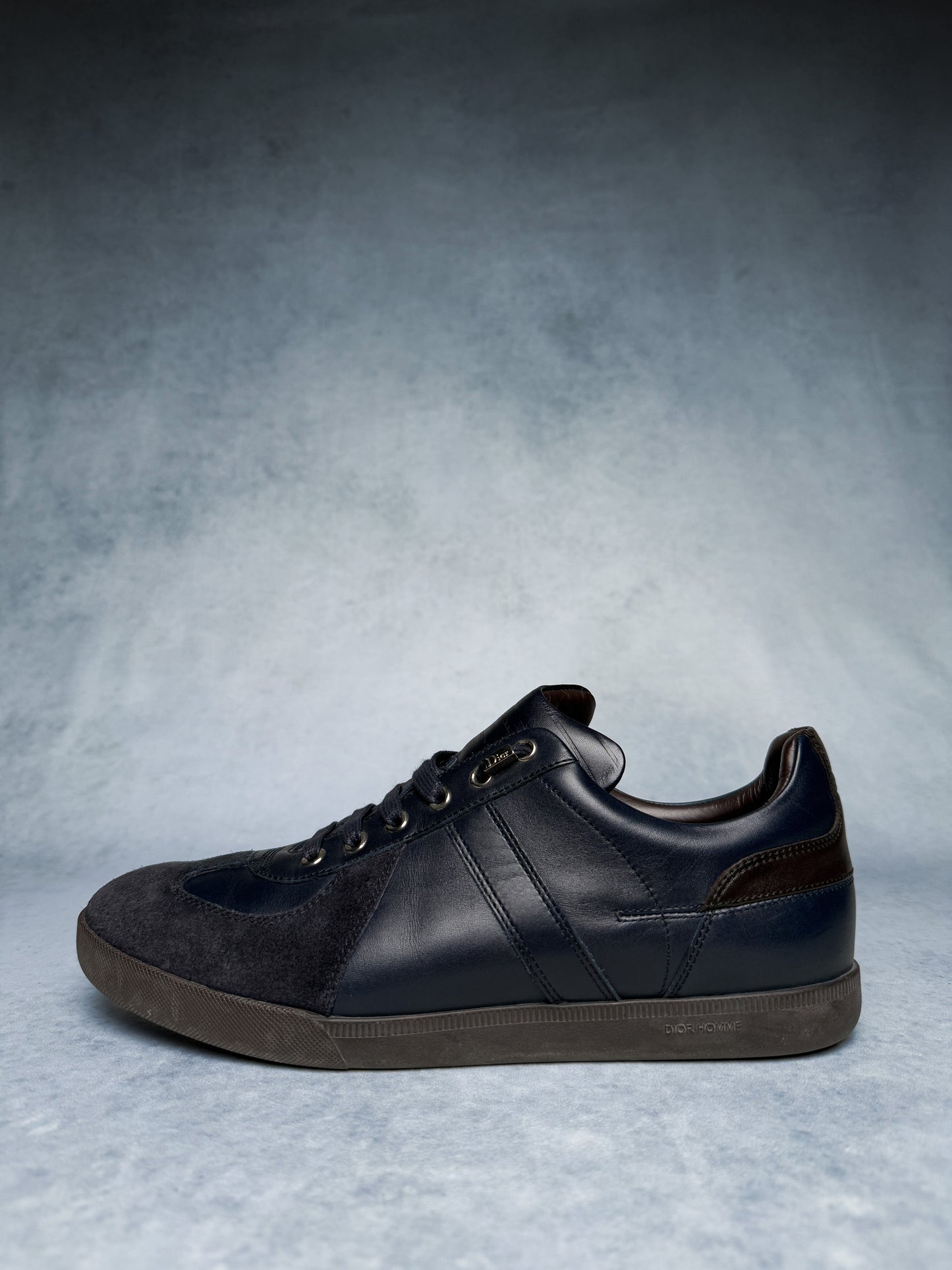 Dior Homme Sneakers Leather/Suede Navy and Brown (42)