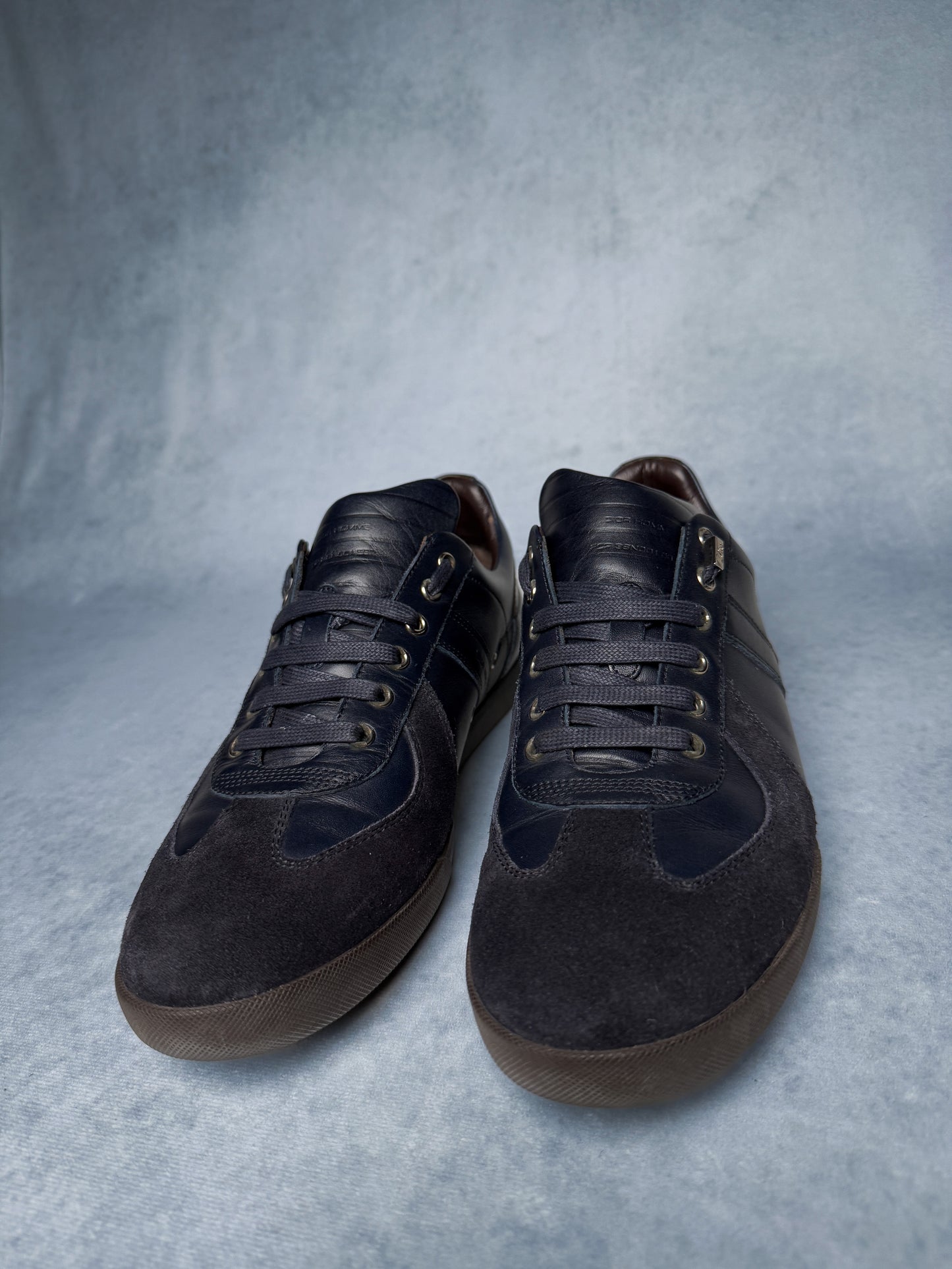 Dior Homme Sneakers Leather/Suede Navy and Brown (42)