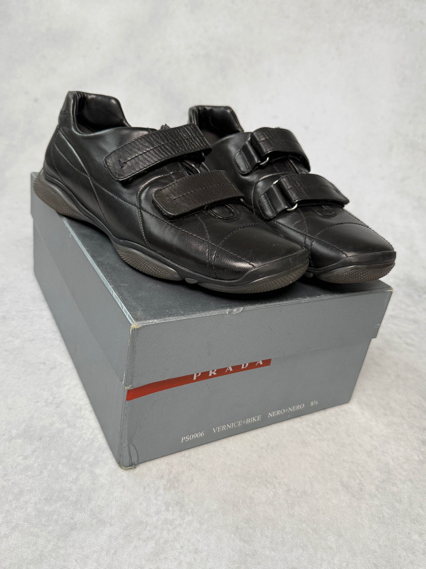 Prada Sport Vintage Trainer Black Leather (44)