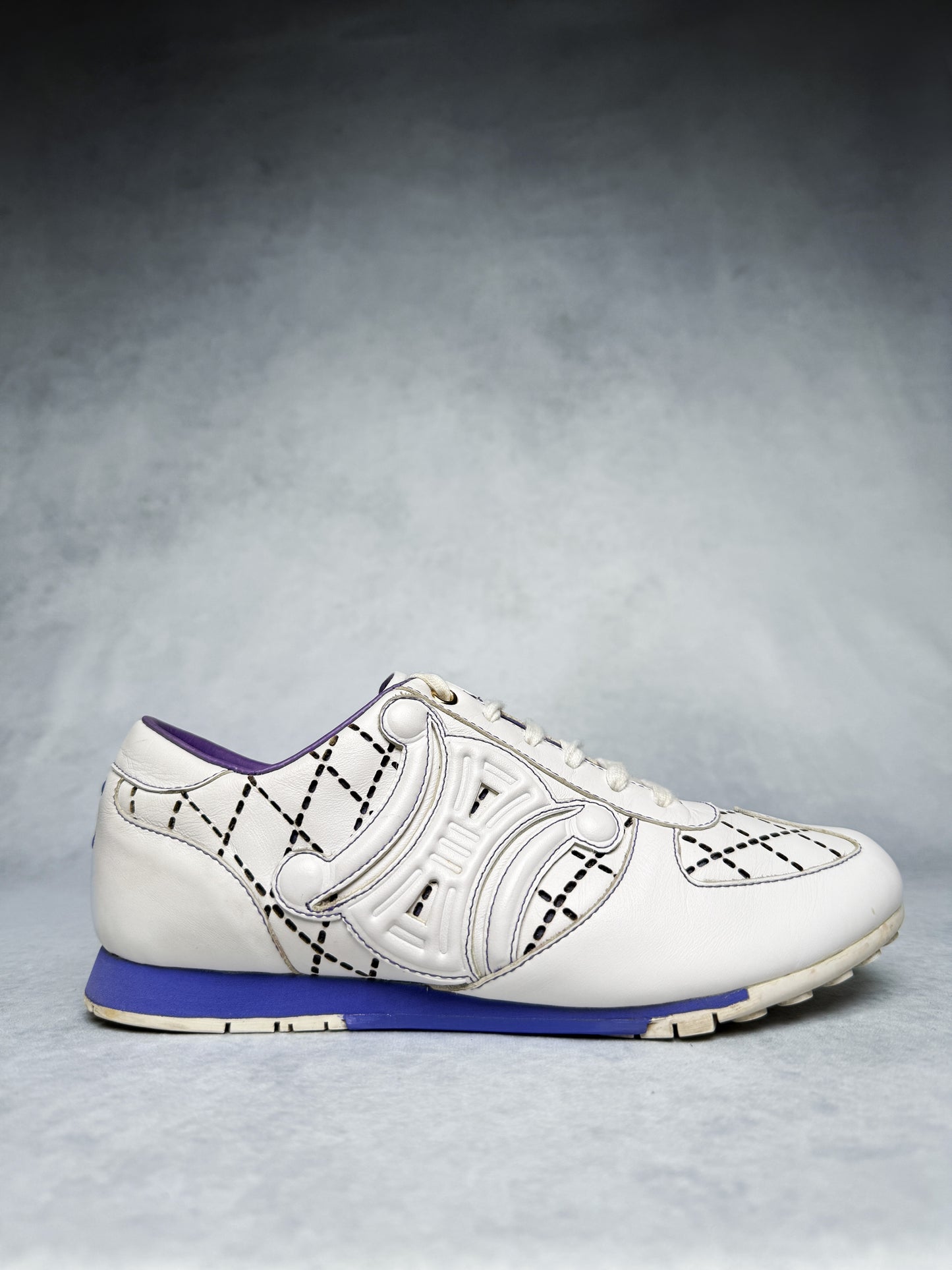 Celine Vintage Triomphe Sneaker White/Blue/Purple (37)