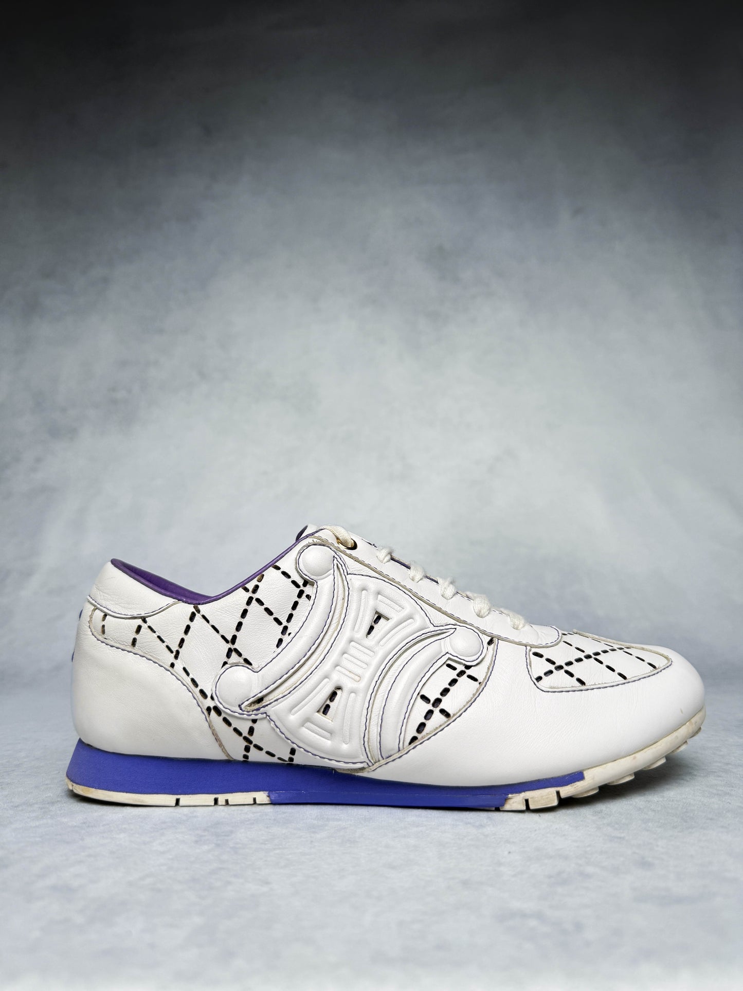 Celine Vintage Triomphe Sneaker White/Blue/Purple (37)