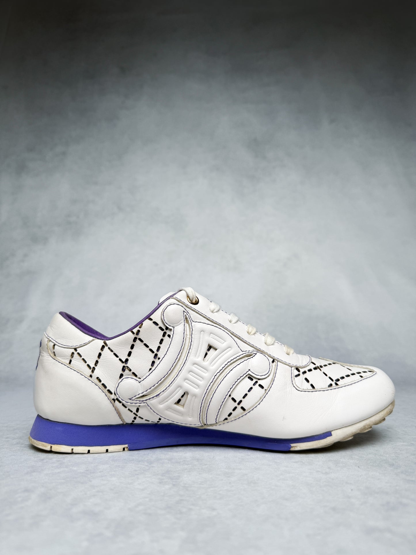 Celine Vintage Triomphe Sneaker White/Blue/Purple (37)