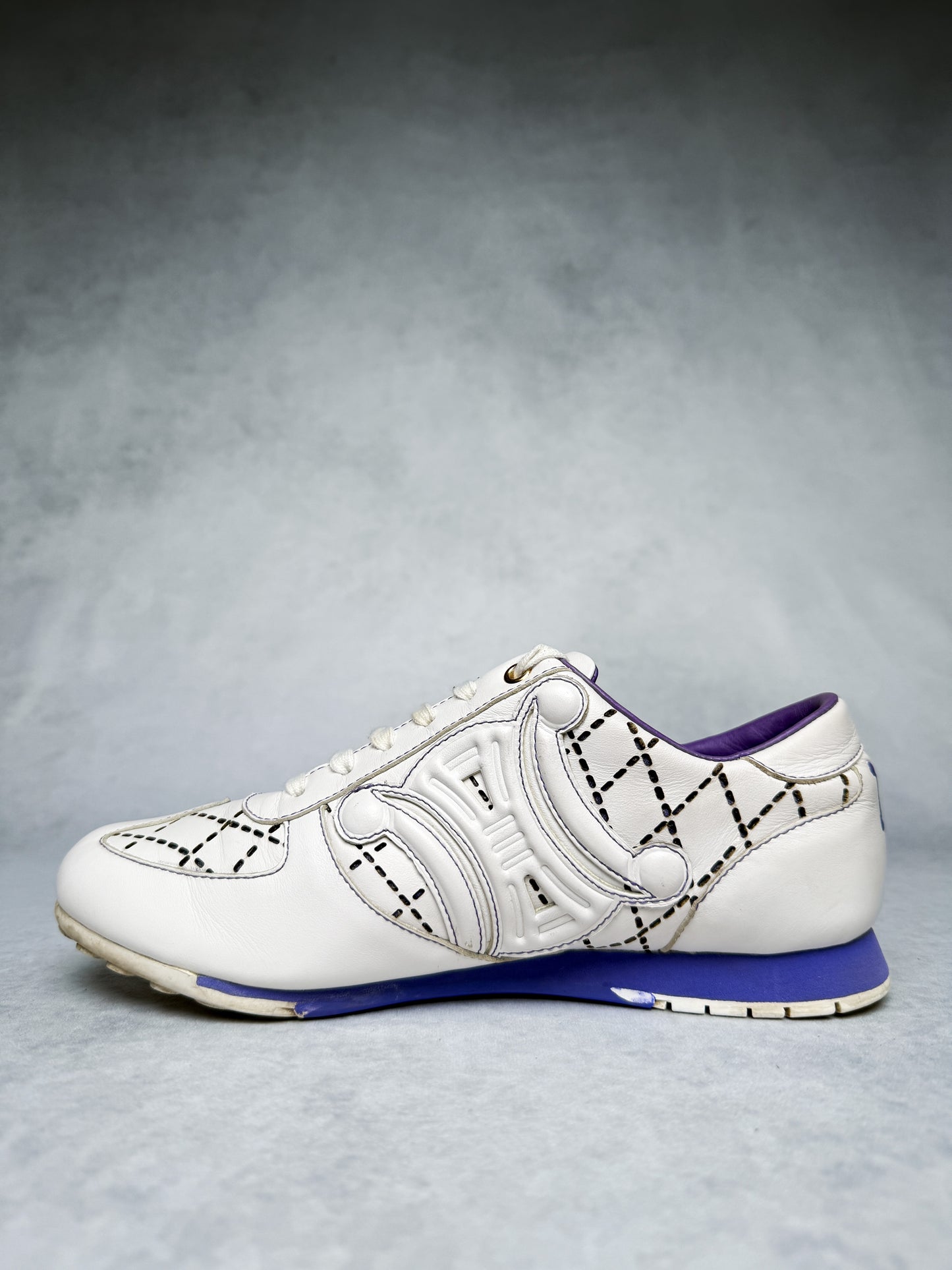 Celine Vintage Triomphe Sneaker White/Blue/Purple (37)