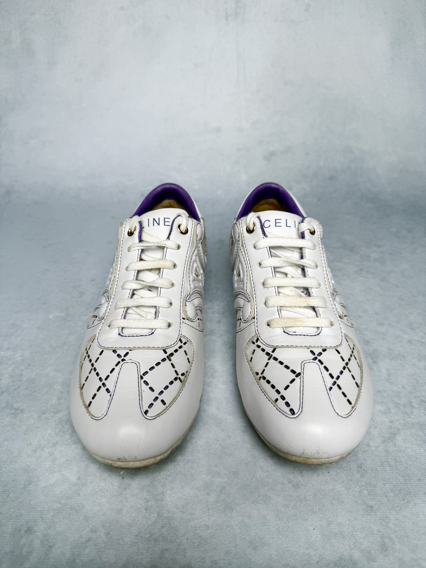 Celine Vintage Triomphe Sneaker White/Blue/Purple (37)