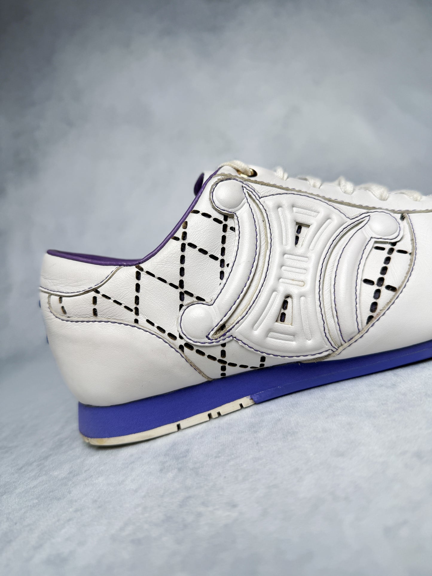 Celine Vintage Triomphe Sneaker White/Blue/Purple (37)
