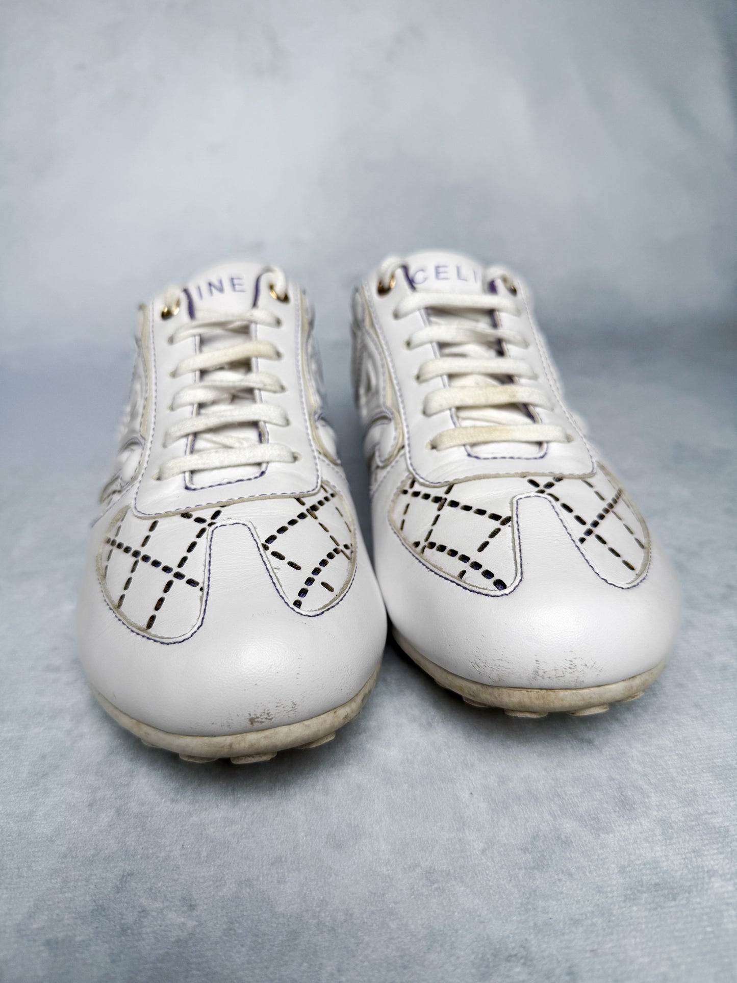 Celine Vintage Triomphe Sneaker White/Blue/Purple (37)