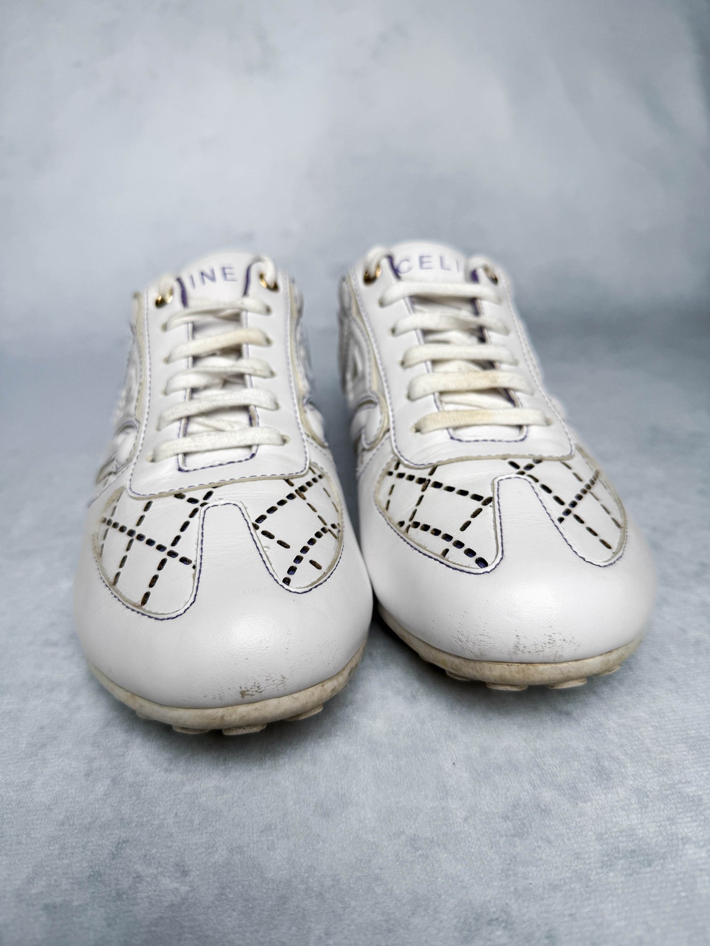 Celine Vintage Triomphe Sneaker White/Blue/Purple (37)