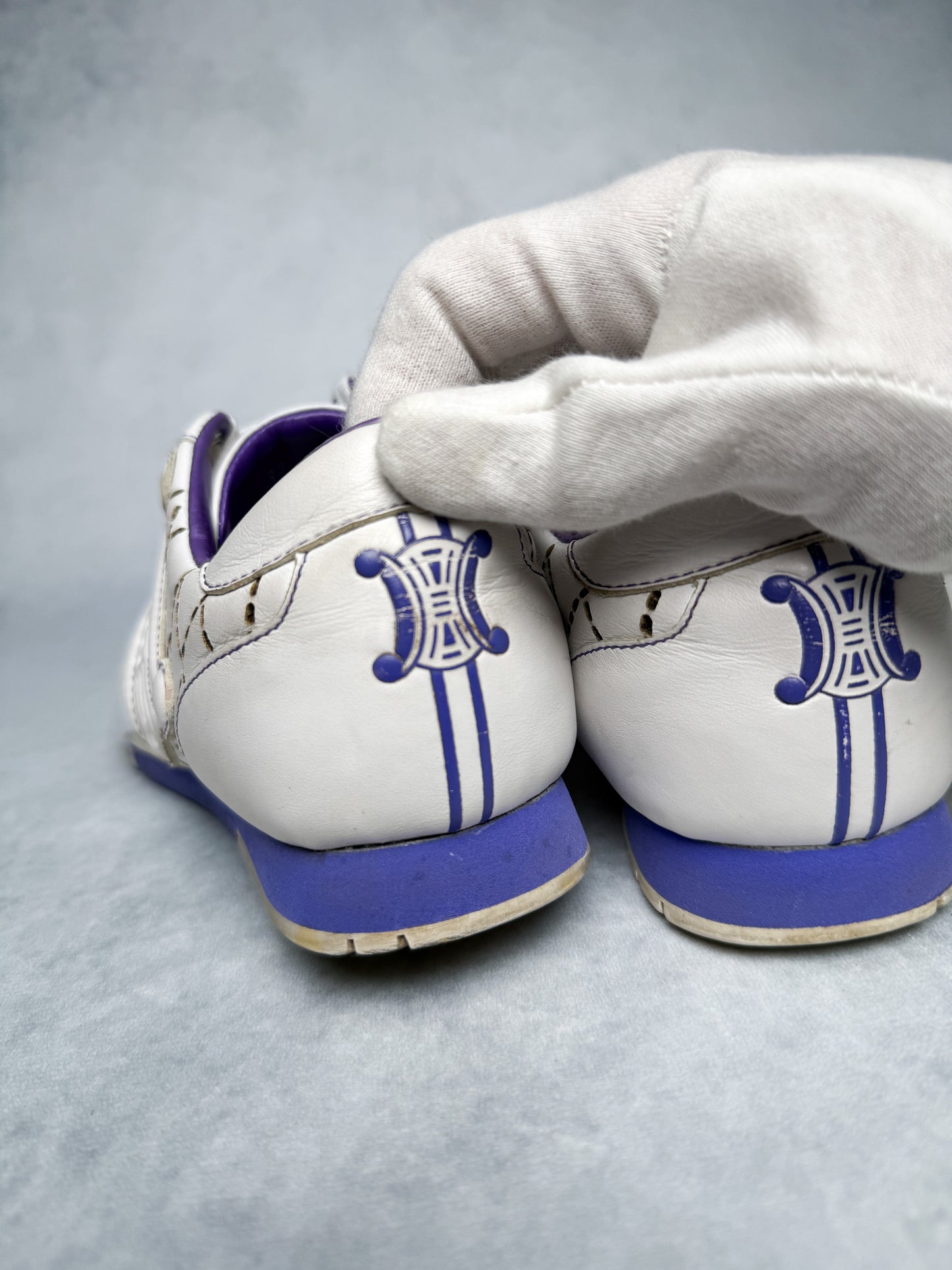 Celine Vintage Triomphe Sneaker White/Blue/Purple (37)