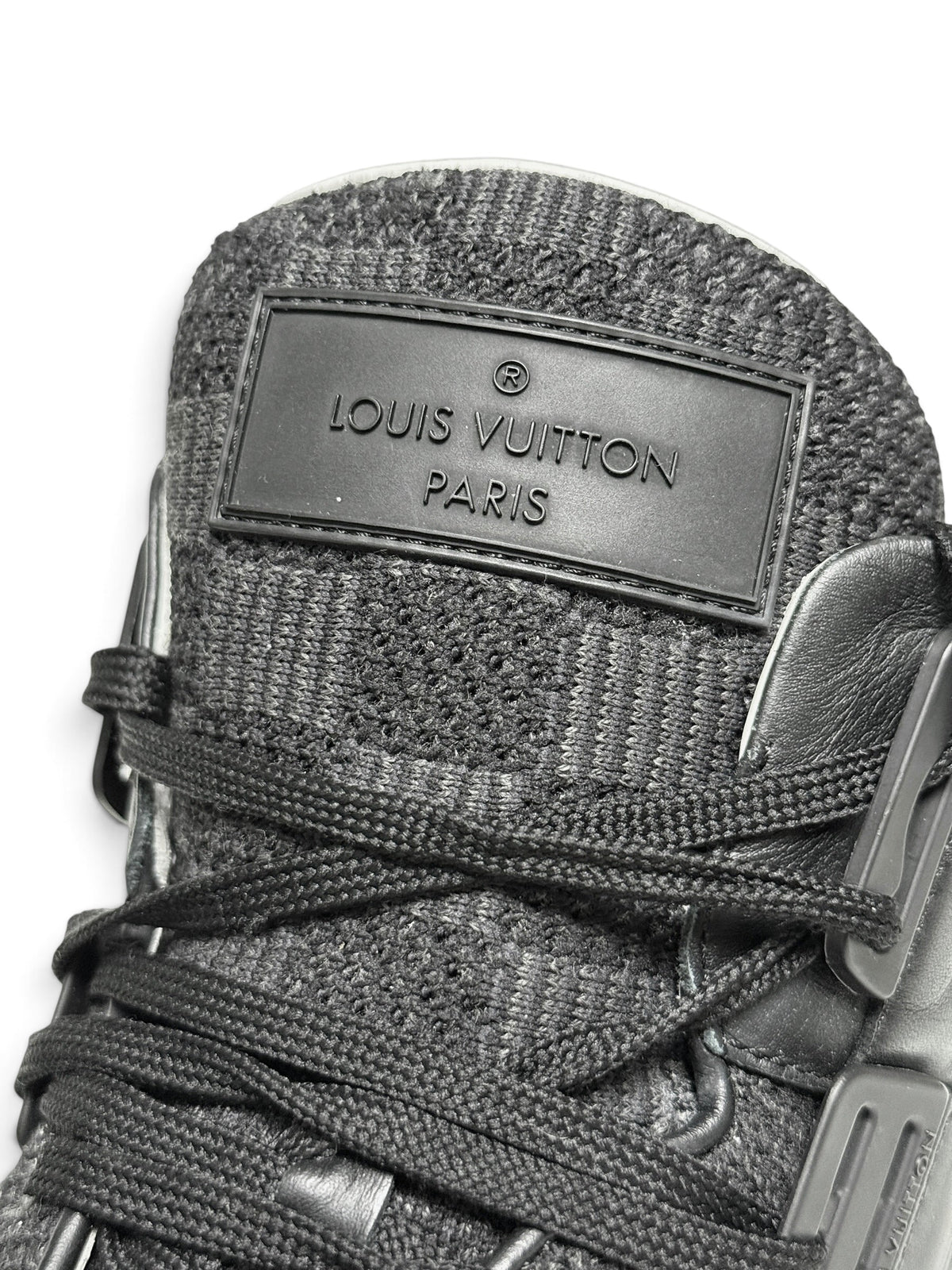 Louis Vuitton SS2015 Black Trailblazer Knit/Leather Strap Sneaker (44)