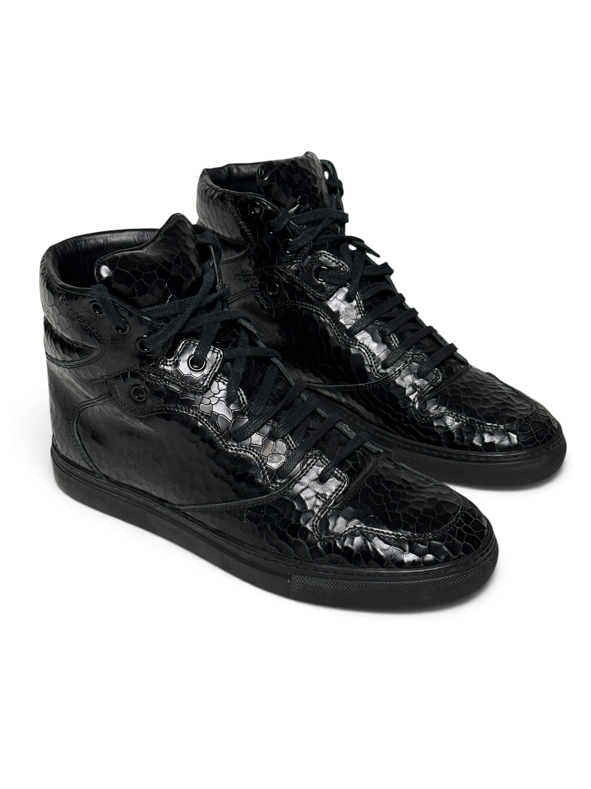 Balenciaga Cracked Leather High-Top Black (39)