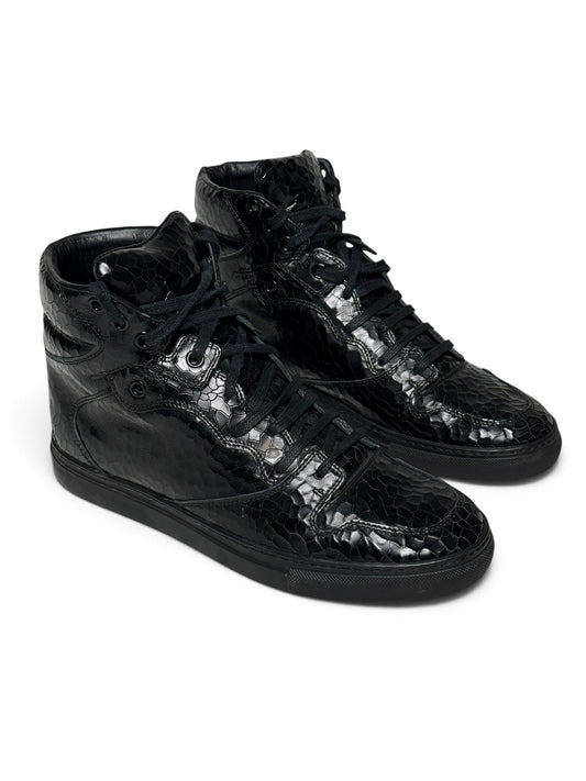 Balenciaga Cracked Leather High-Top Black (39)