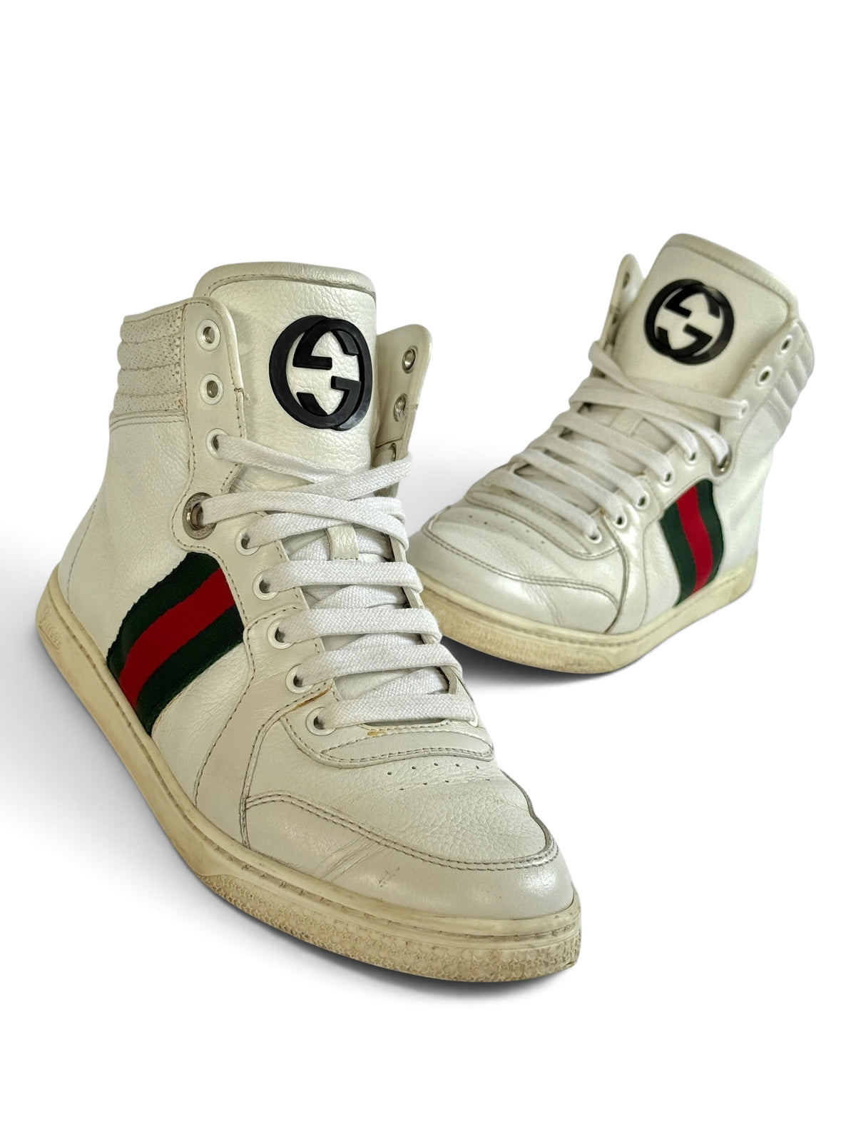 Gucci Retro High-Top Sneakers White (38)