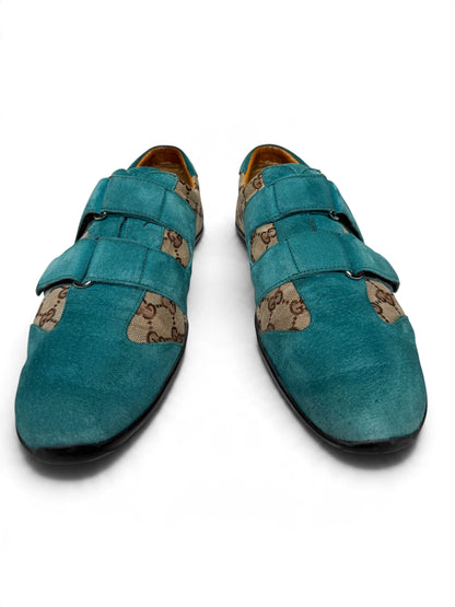 Gucci Vintage Monogram Sneaker Suede/Canvas Turquoise