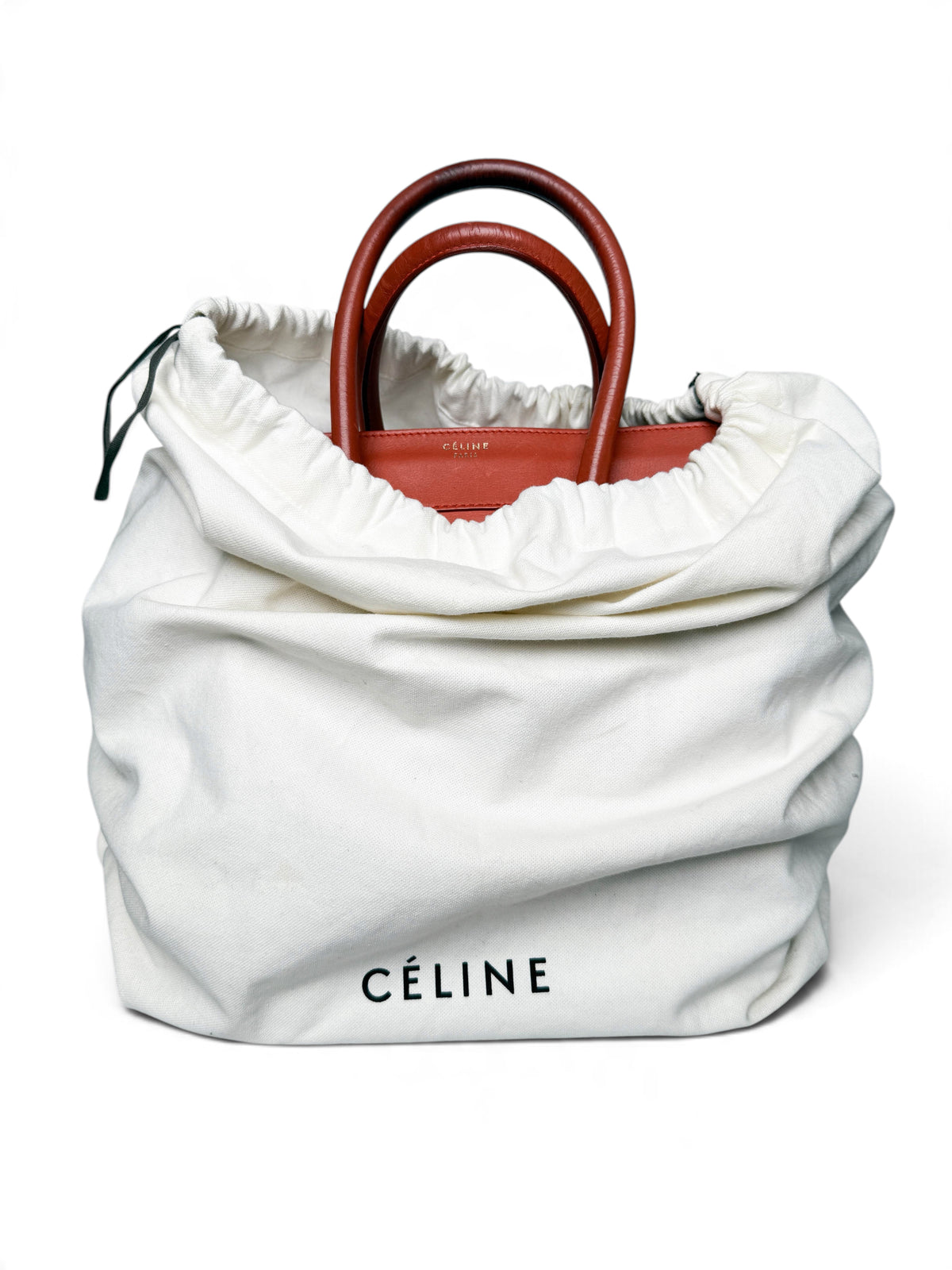 Celine Mini Luggage Leather Handbag Red