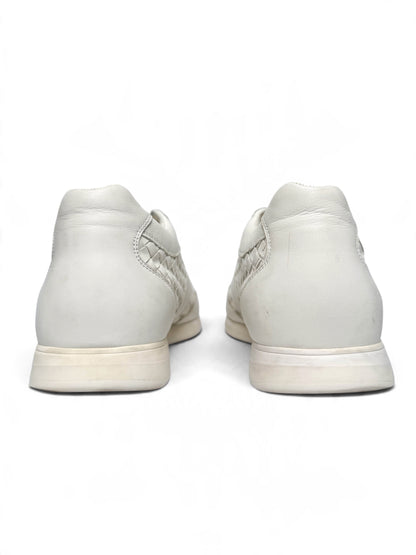 Bottega Veneta Intrecciato Leather Sneaker White