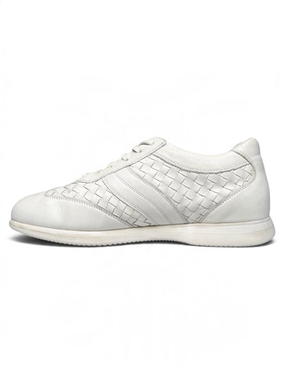 Bottega Veneta Intrecciato Leather Sneaker White