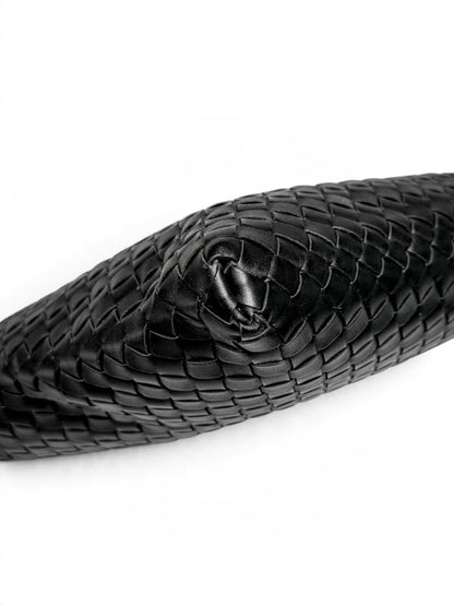 Bottega Veneta Intrecciato Messenger Bag Black