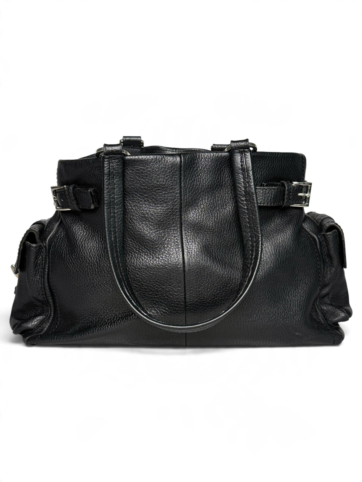 Prada Vitello Daino Black Leather Tote Bag
