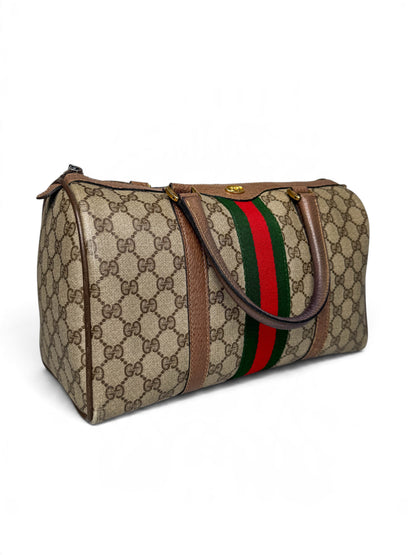 Gucci Vintage 70's Boston Handbag Canvas GG