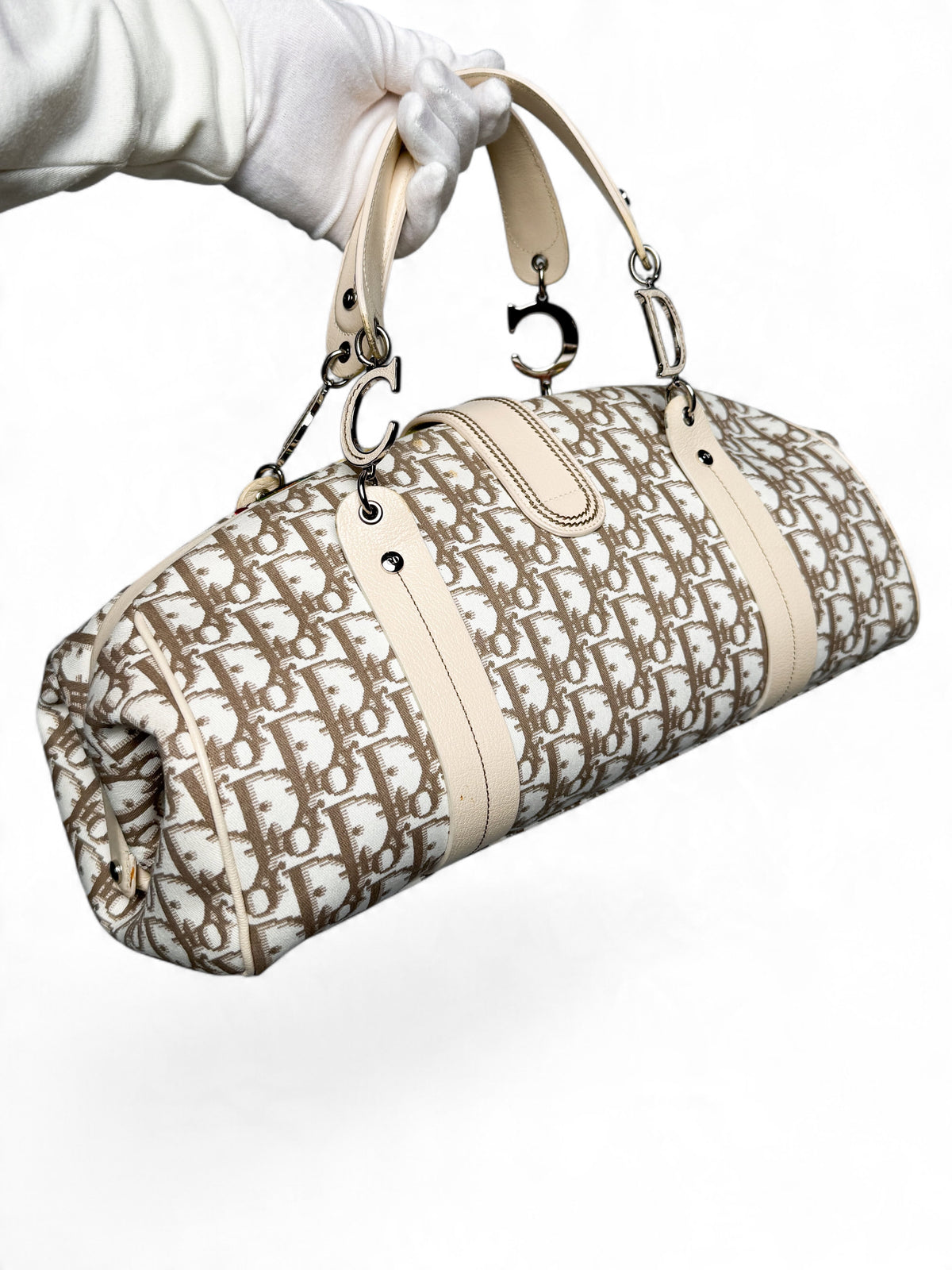 Dior 2005 Diorissimo Floral Embroidered Trotter Bag