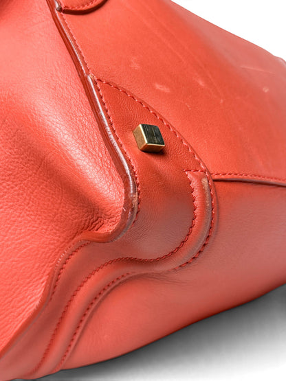 Celine Mini Luggage Leather Handbag Red