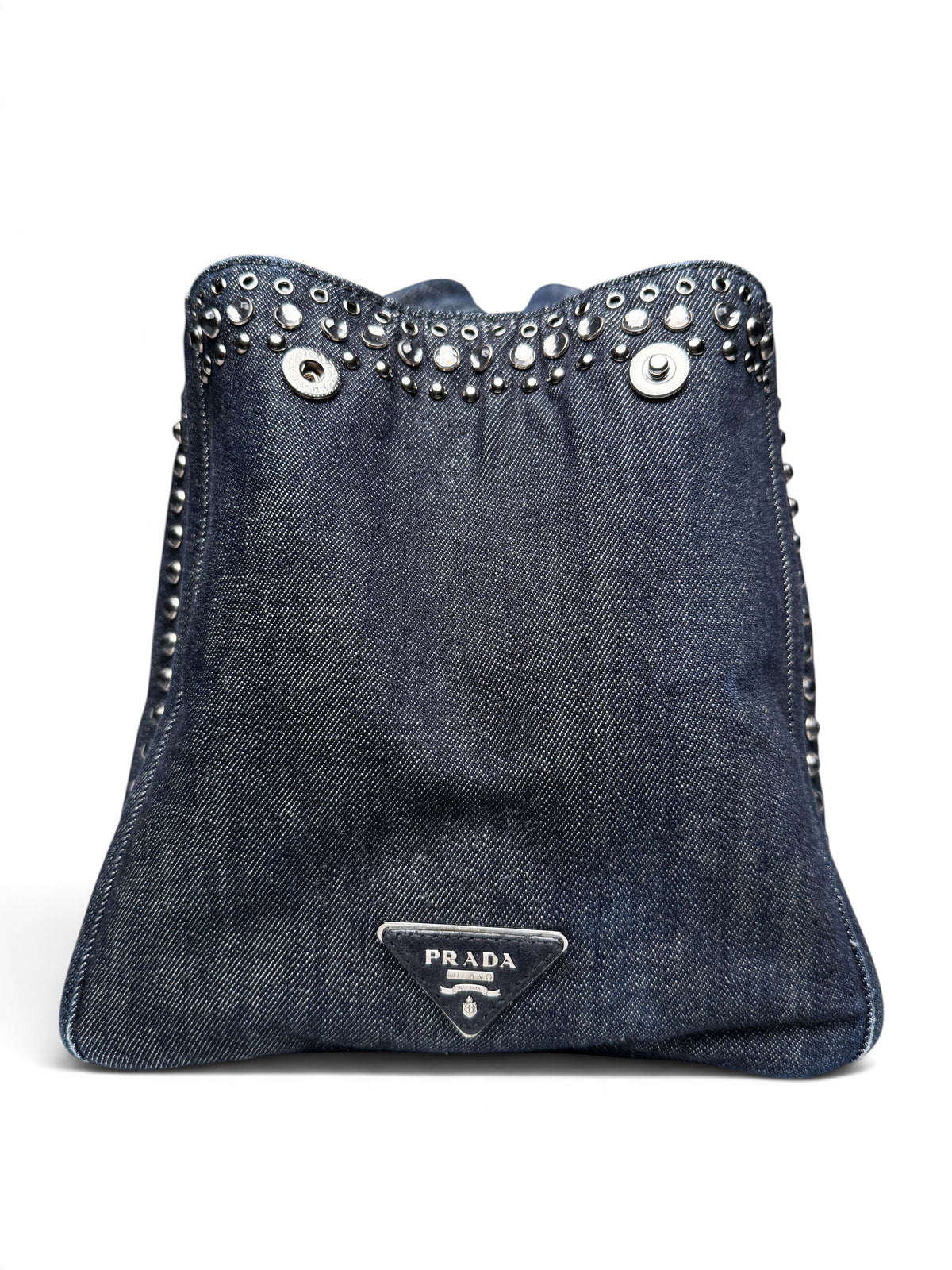 Prada Denim Canapa Bijoux Tote Bag