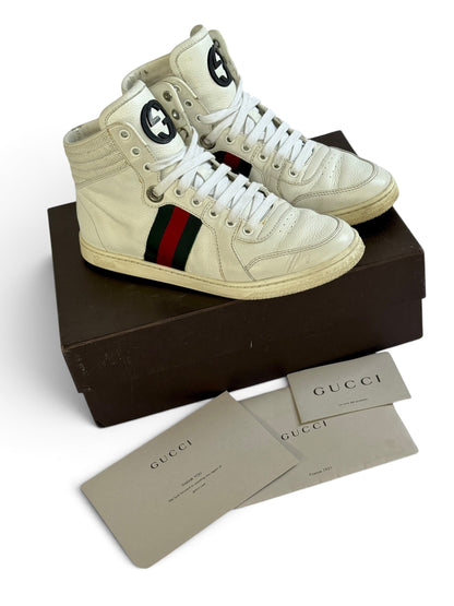Gucci Retro High-Top Sneakers White (38)
