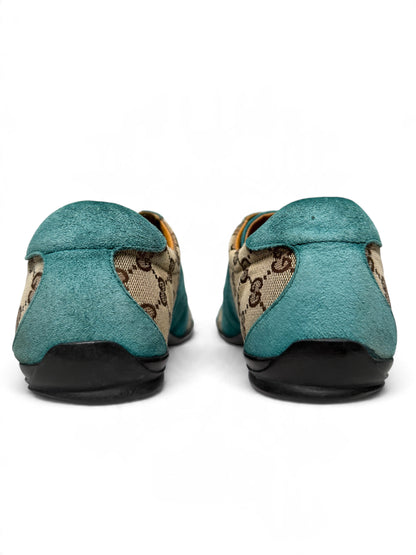Gucci Vintage Monogram Sneaker Suede/Canvas Turquoise