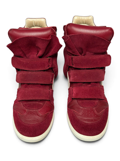 Isabel Marant Bekett Wedge Sneaker Dark Red/White