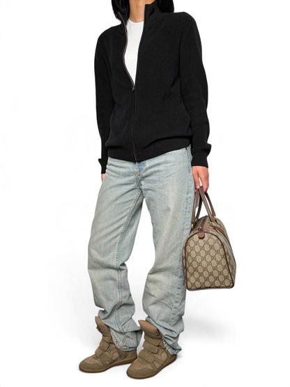 Gucci Vintage 70's Boston Handbag Canvas GG