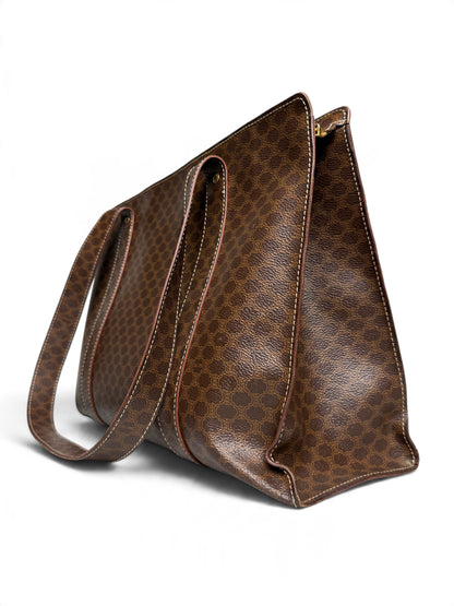 Celine Vintage Brown Macadam Tote Bag