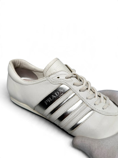 Prada Vintage Leather Sneaker White/Silver