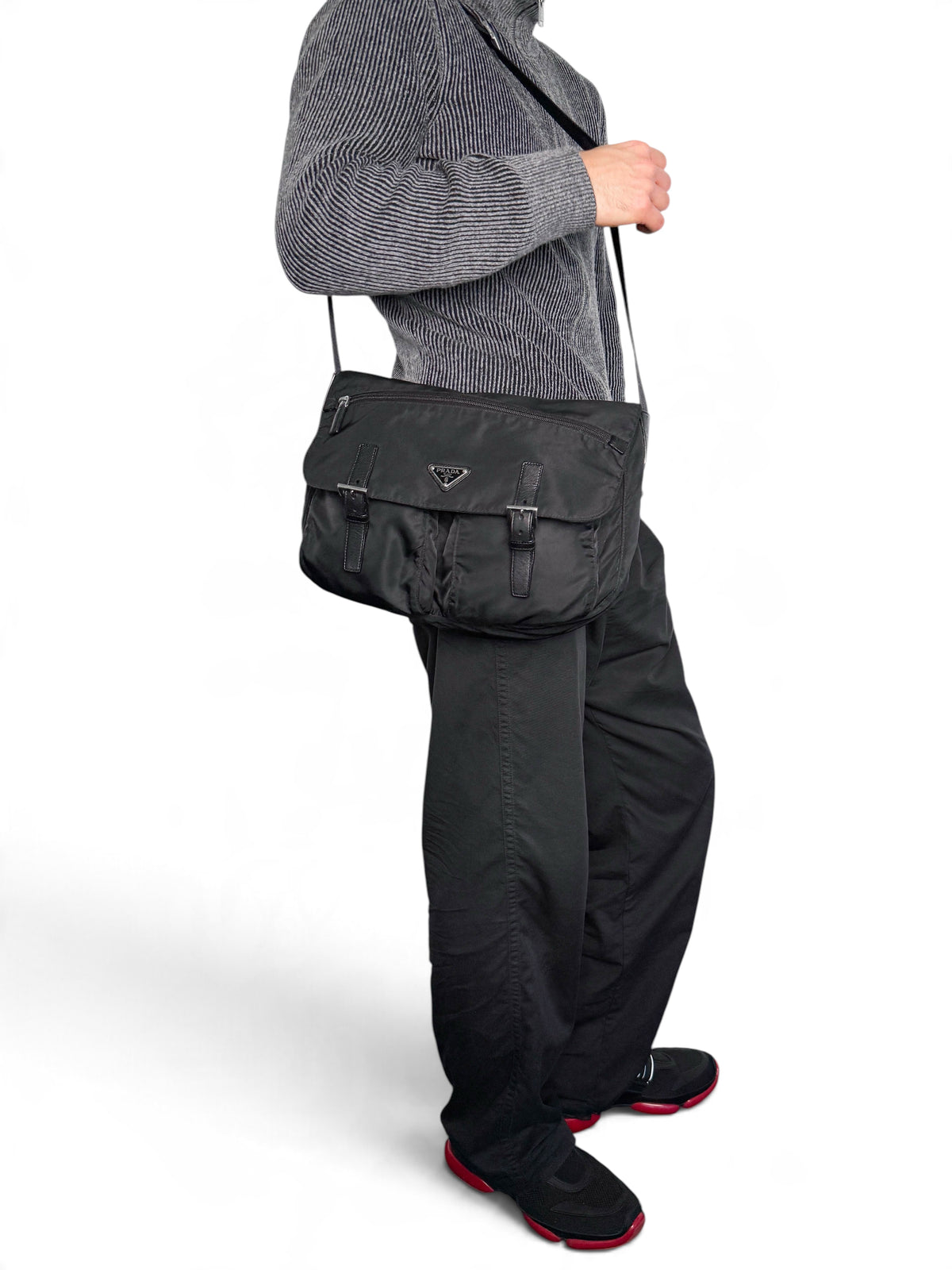 Prada Large Messenger Bag Nylon/Saffiano Leather