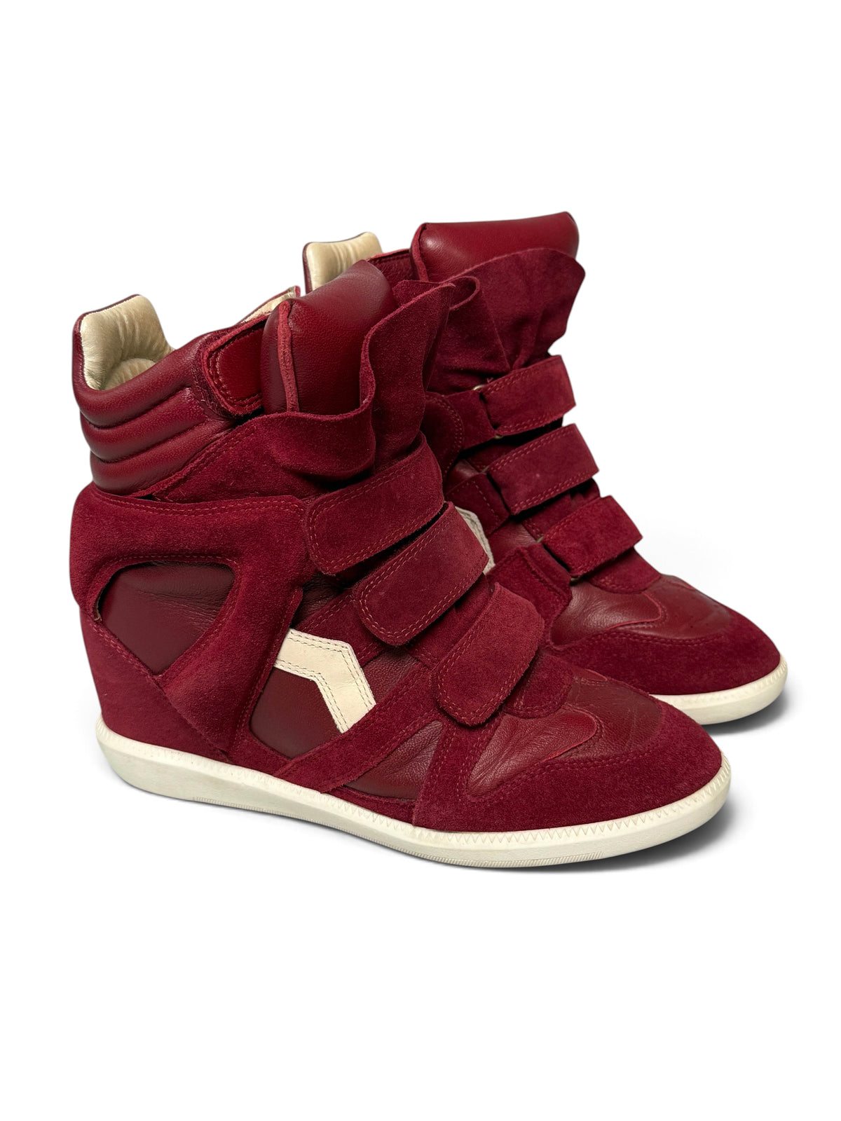 Isabel Marant Bekett Wedge Sneaker Dark Red/White