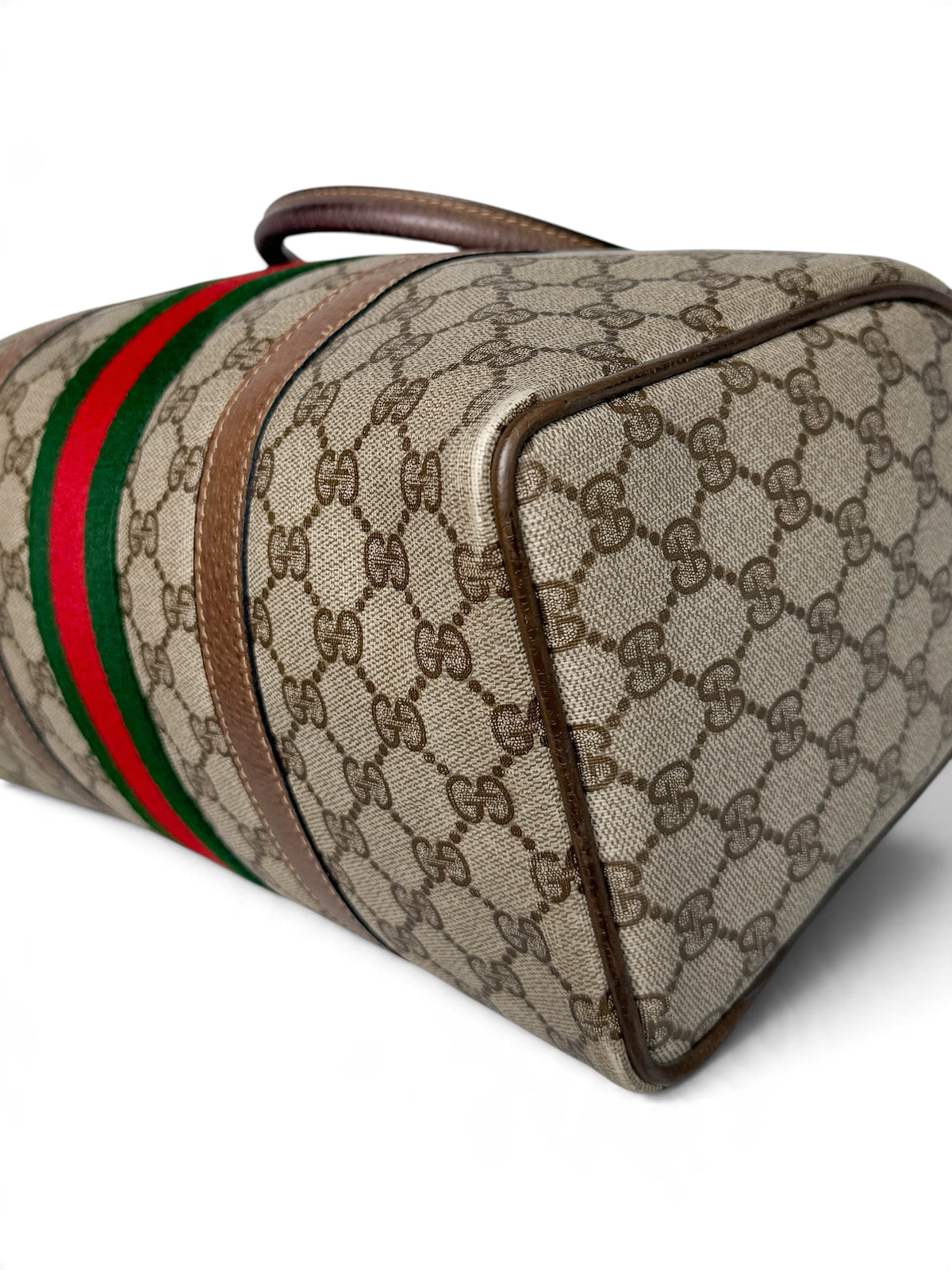 Gucci Vintage 70's Boston Handbag Canvas GG