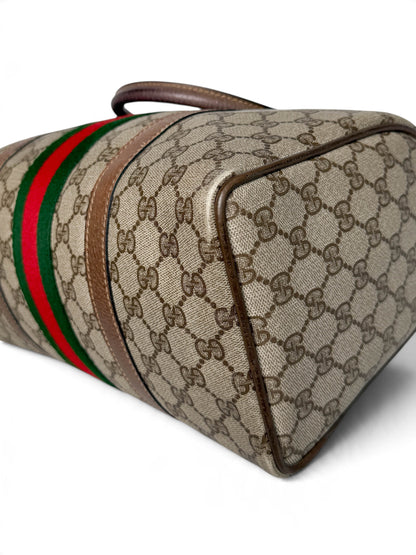 Gucci Vintage 70's Boston Handbag Canvas GG